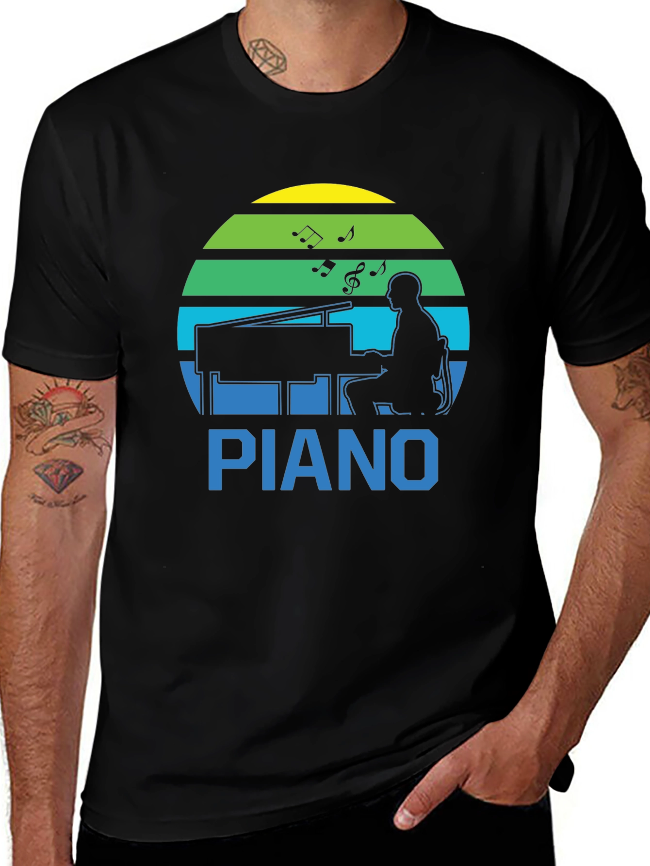 Variant 6 of Piano Sunset Graphic Tee - Musician T-Shirt