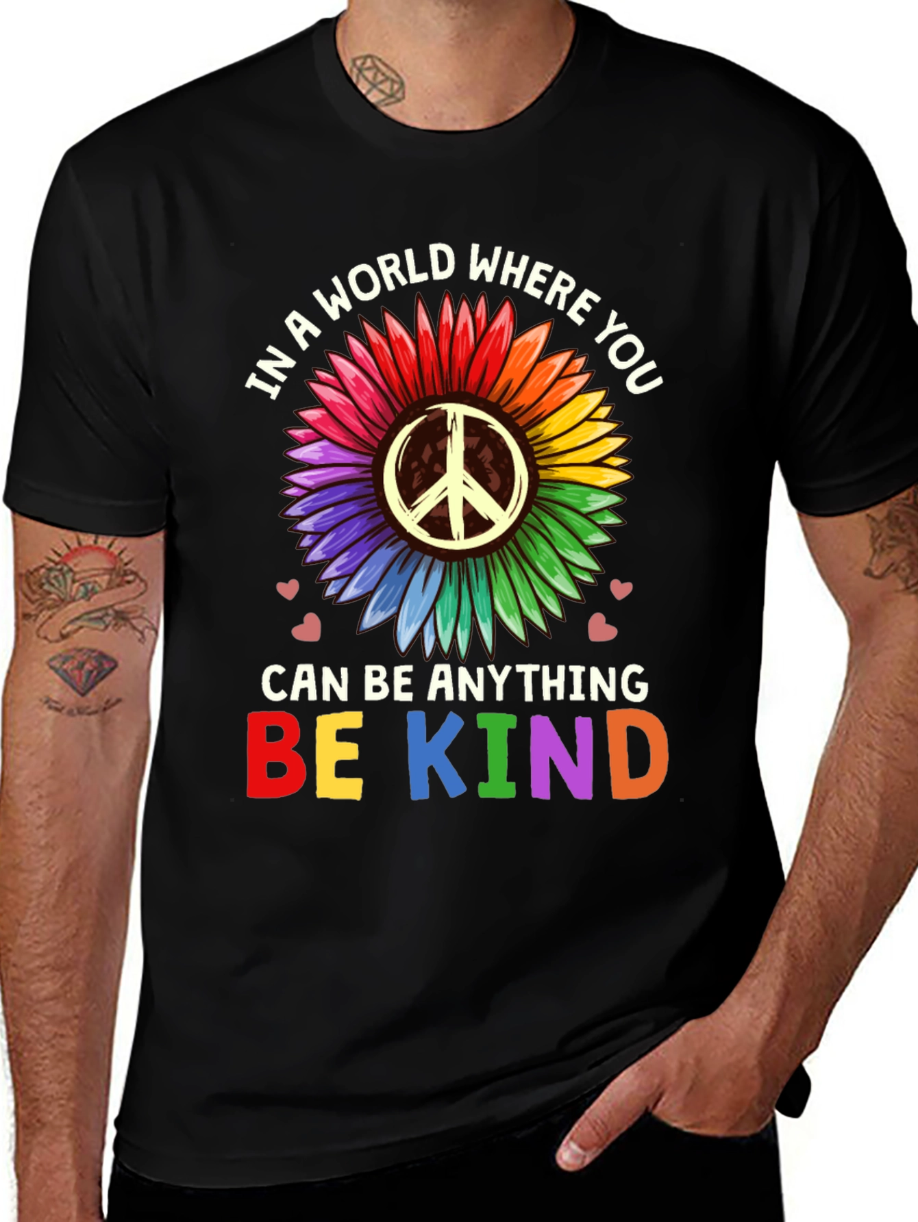 Variant 21 of Kindness Flower T-Shirt - Be Kind Rainbow Sunflower Tee