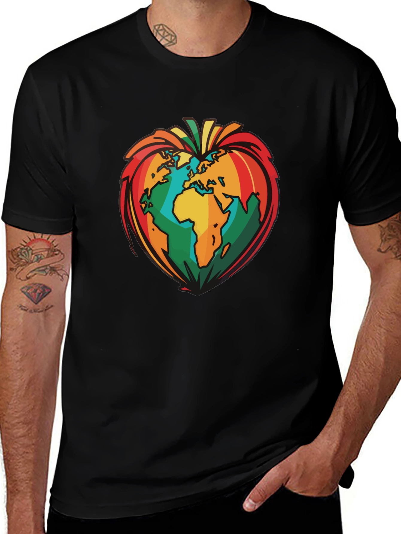 Variant 27 of Earth Love T-Shirt: Global Unity Graphic Tee