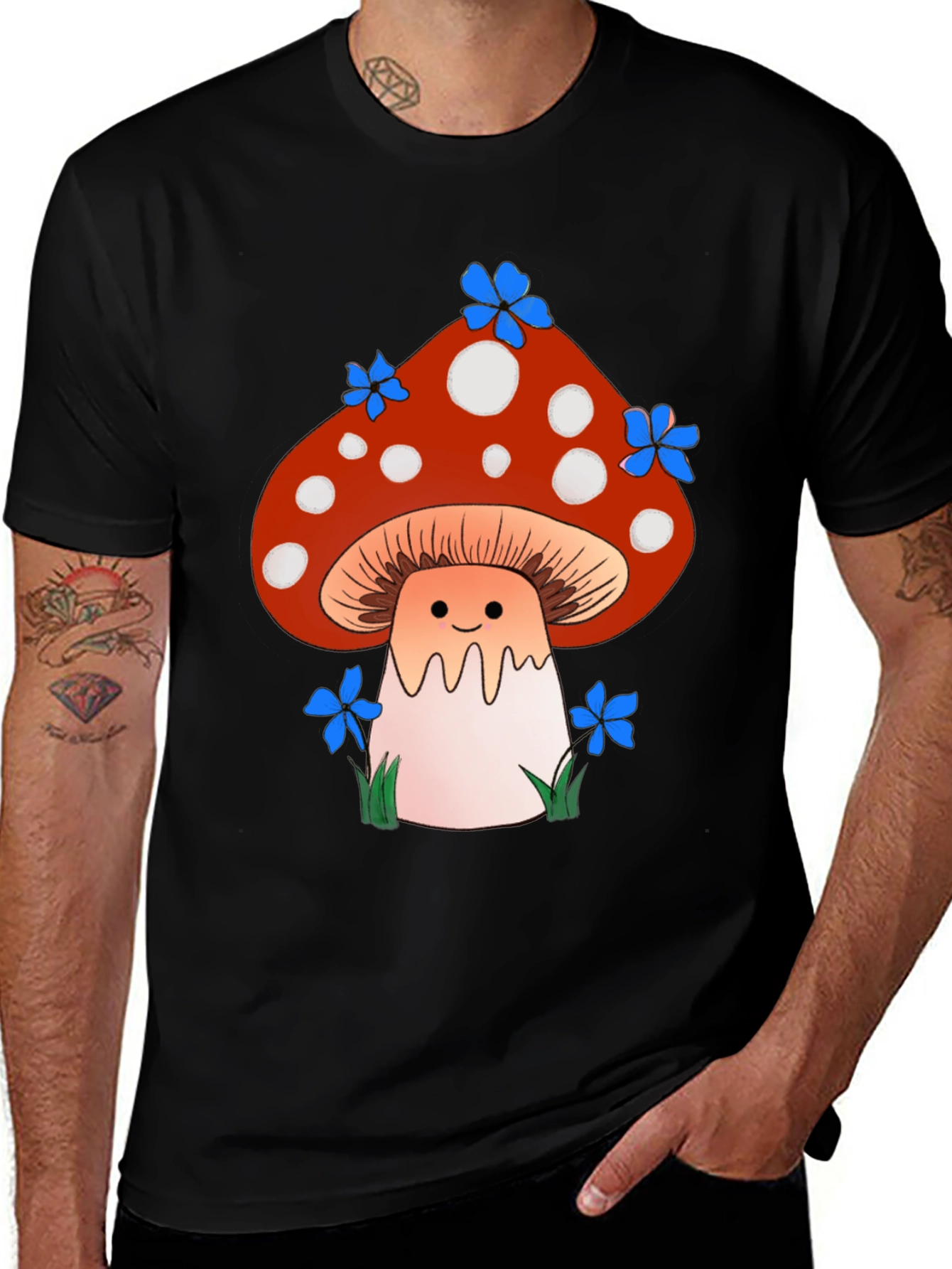 Variant 19 of Whimsical Mushroom Graphic T-Shirt - Unisex Cotton Tee