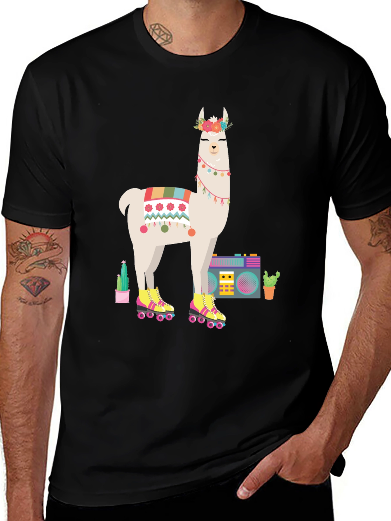 Variant 24 of Llama Roller Skate Tee - Cool Graphic Print