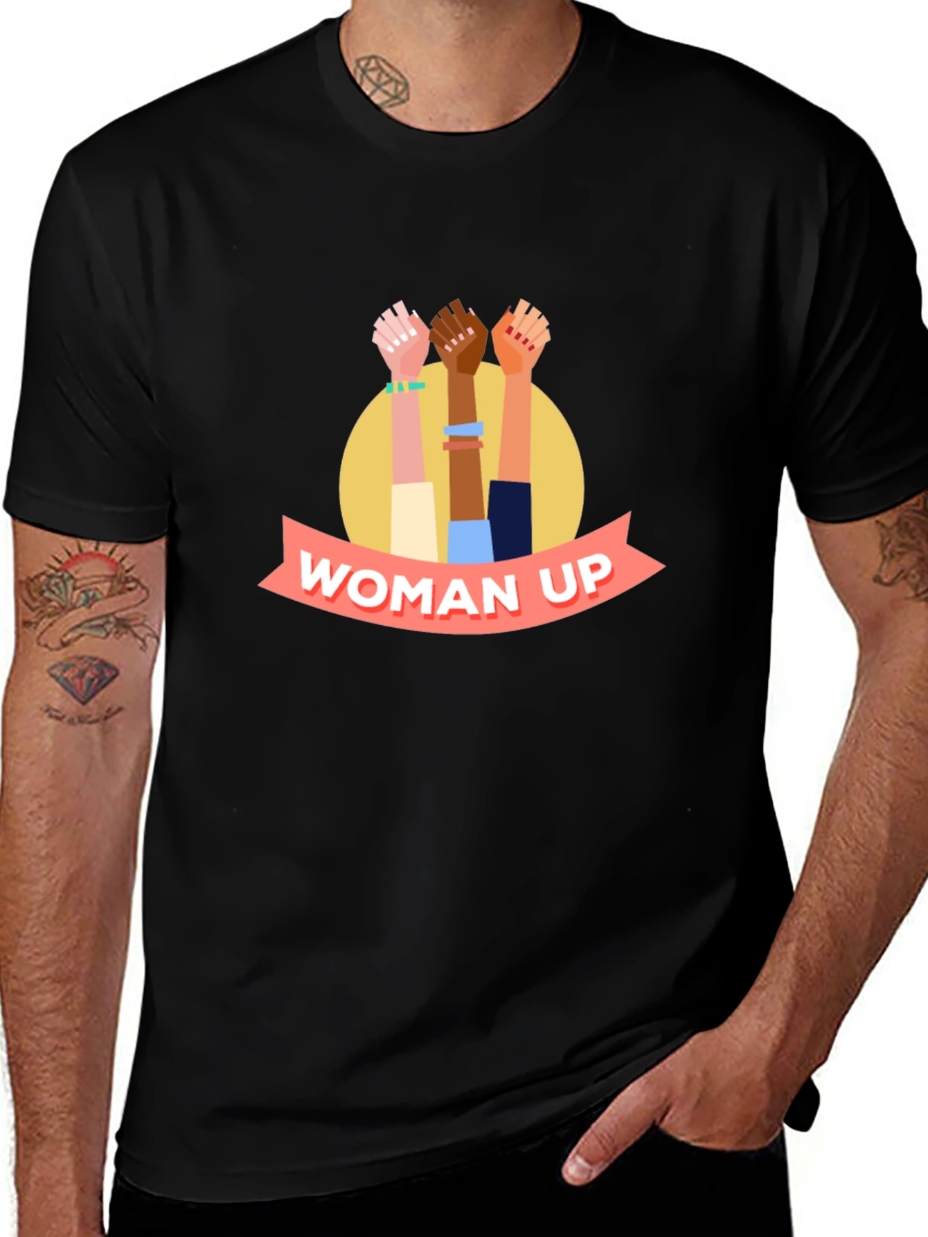 Variant 8 of Woman Up Graphic Tee - Empowerment Shirt