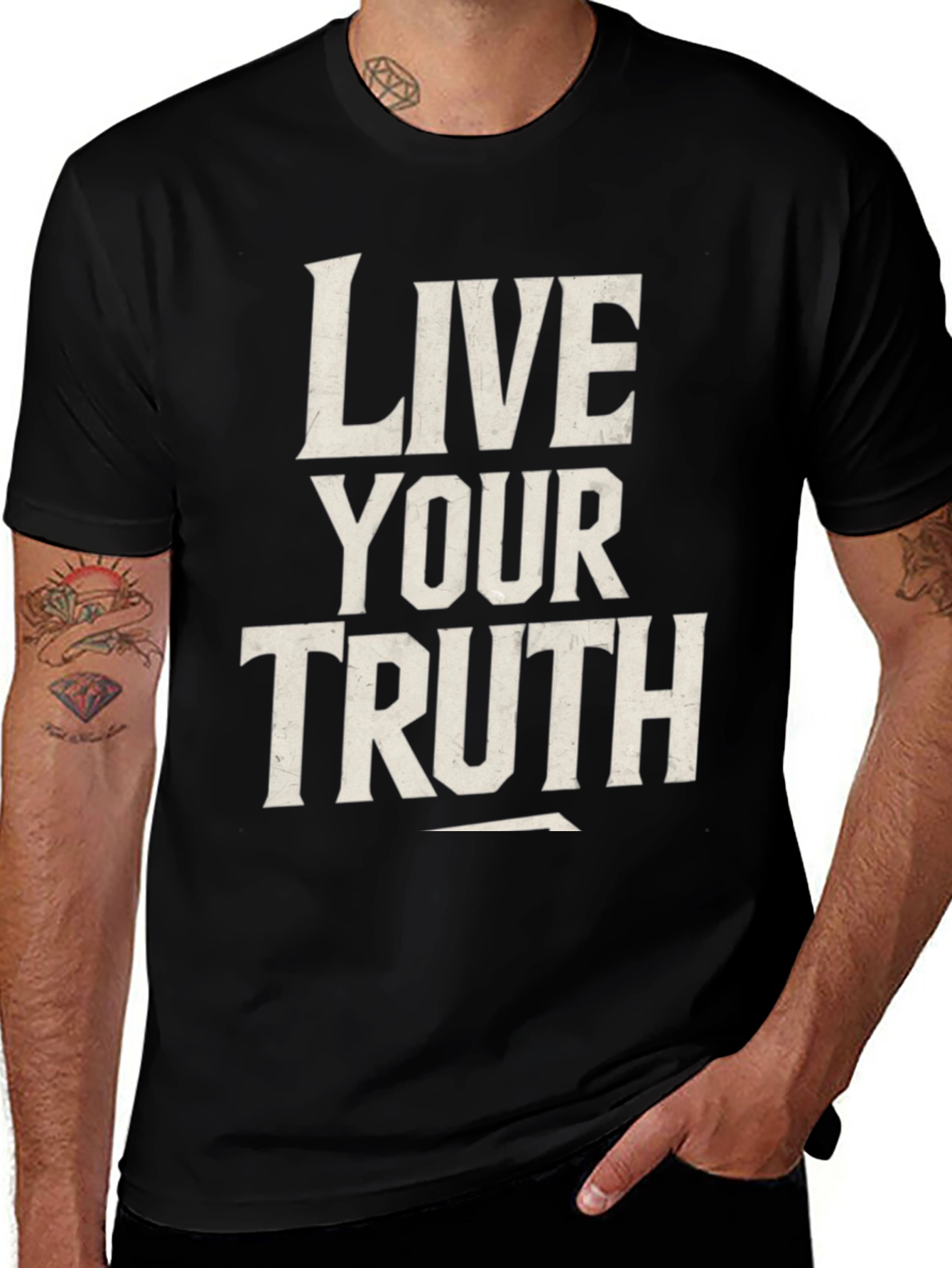 Variant 22 of Live Your Truth Graphic Tee - Black Unisex T-Shirt