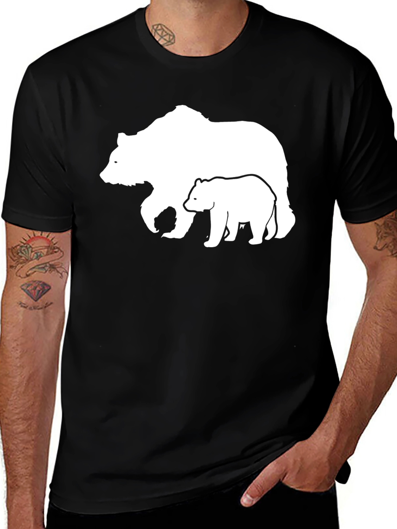 Bear Family Black T-Shirt