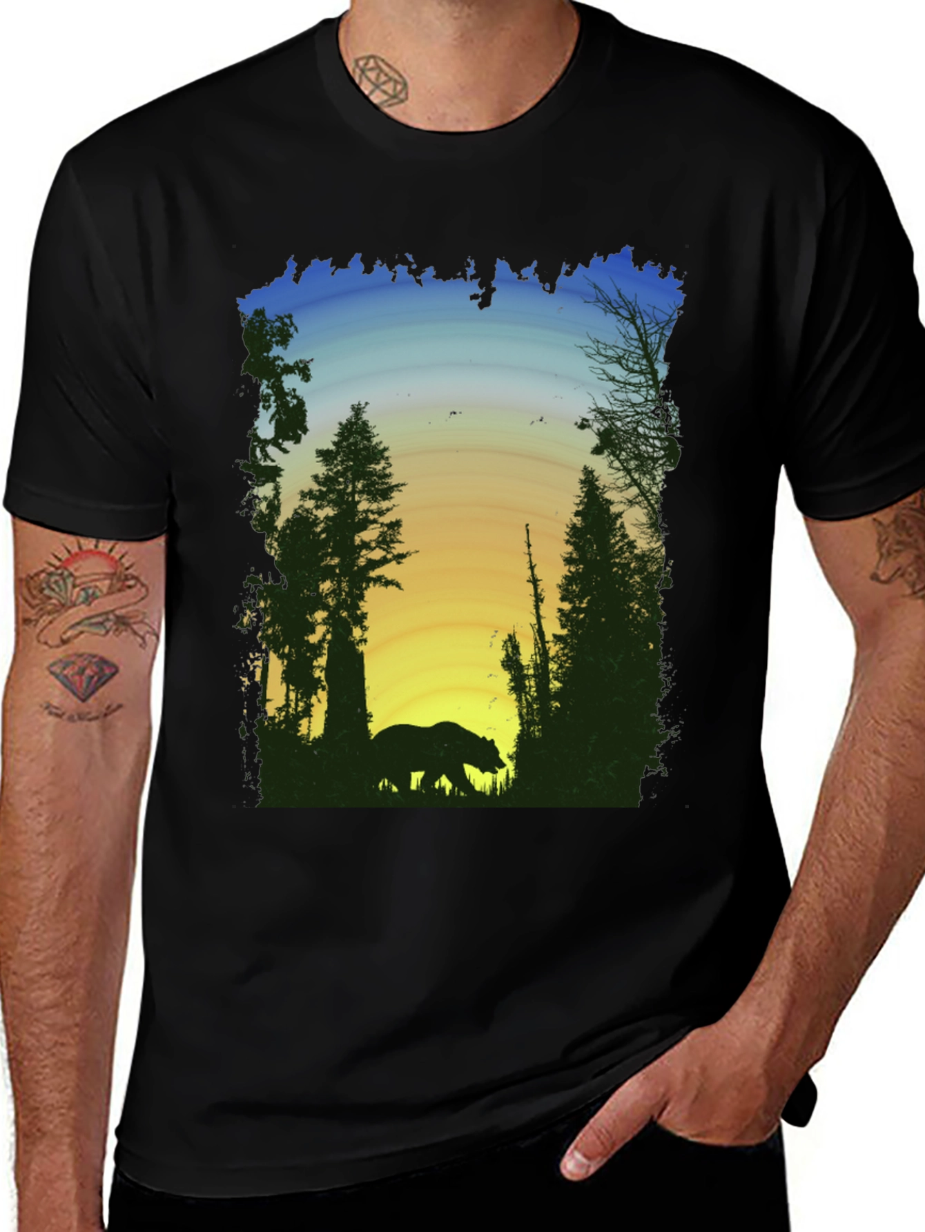 Variant 6 of Bear Silhouette Graphic Tee