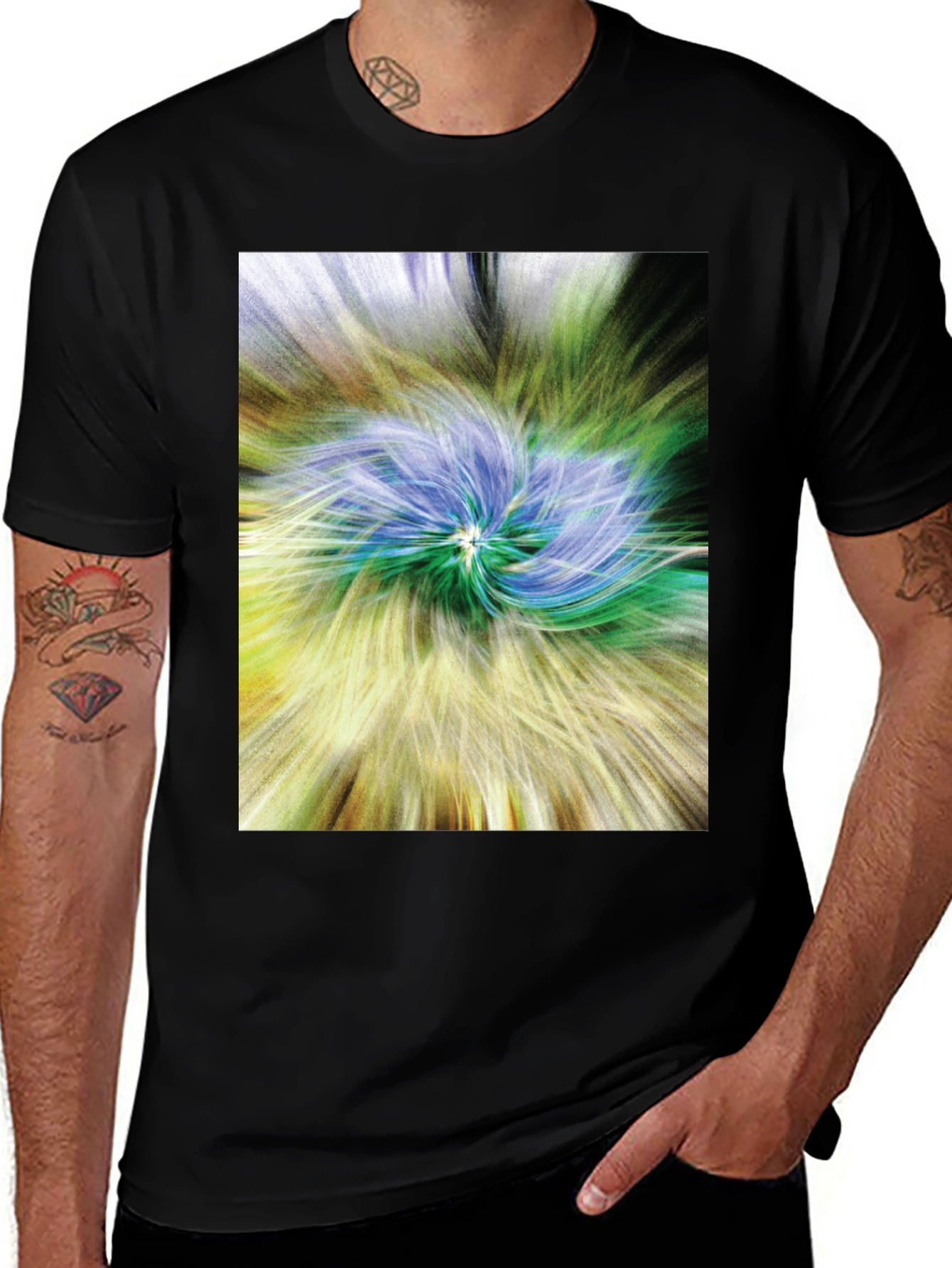 Black Abstract Swirl Graphic Tee - Black main image