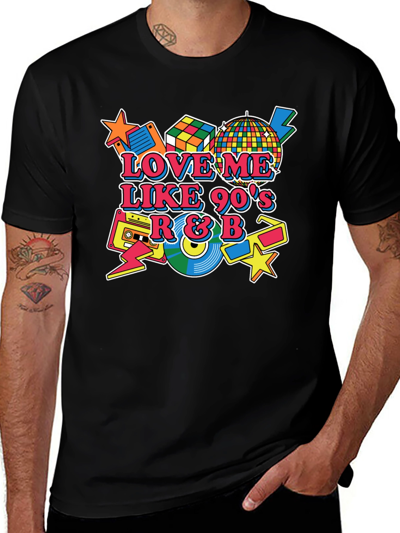 Variant 9 of Love Me Like 90's R&B Black T-Shirt