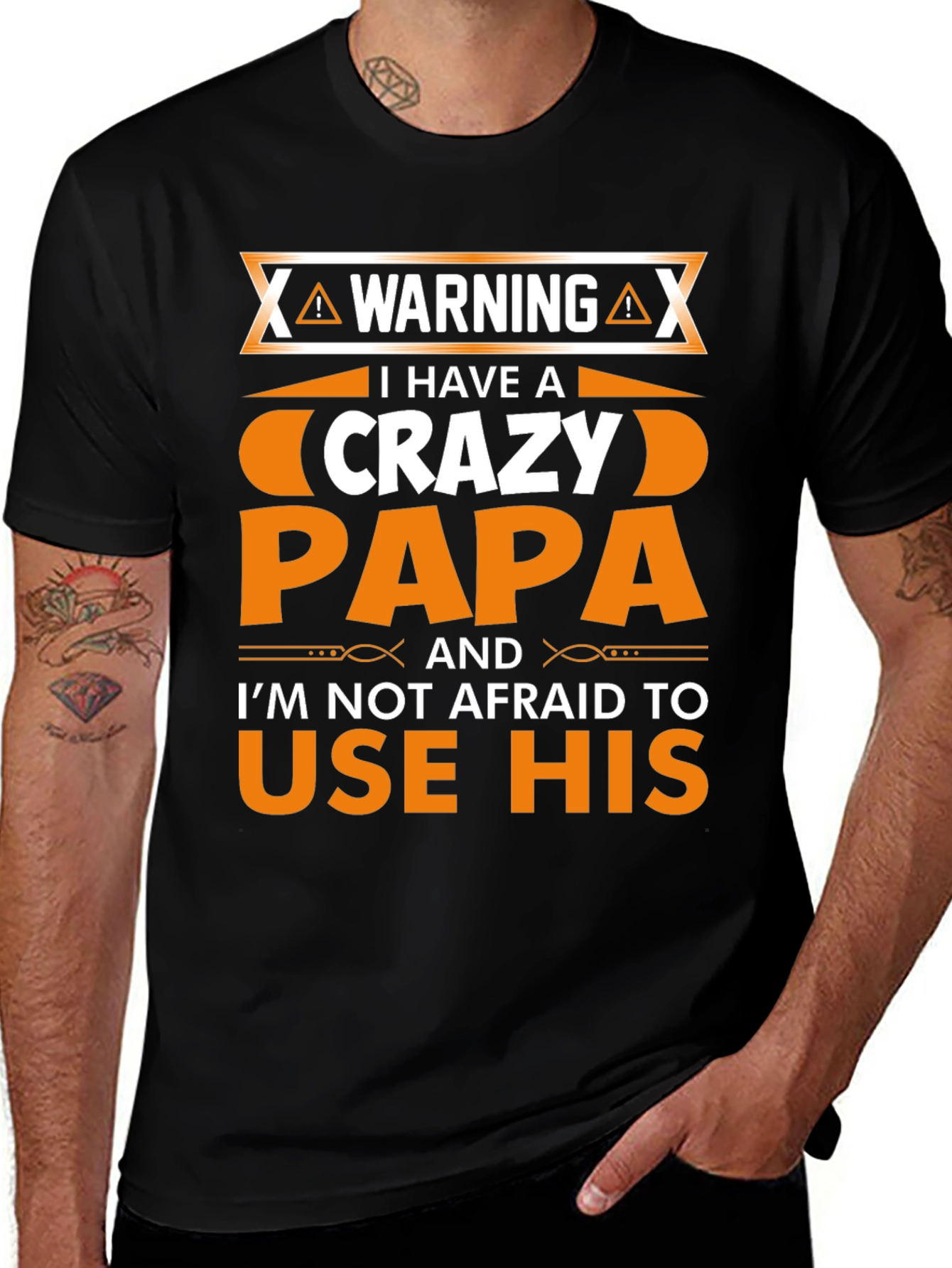 Variant 6 of Warning Crazy Papa Graphic T-Shirt