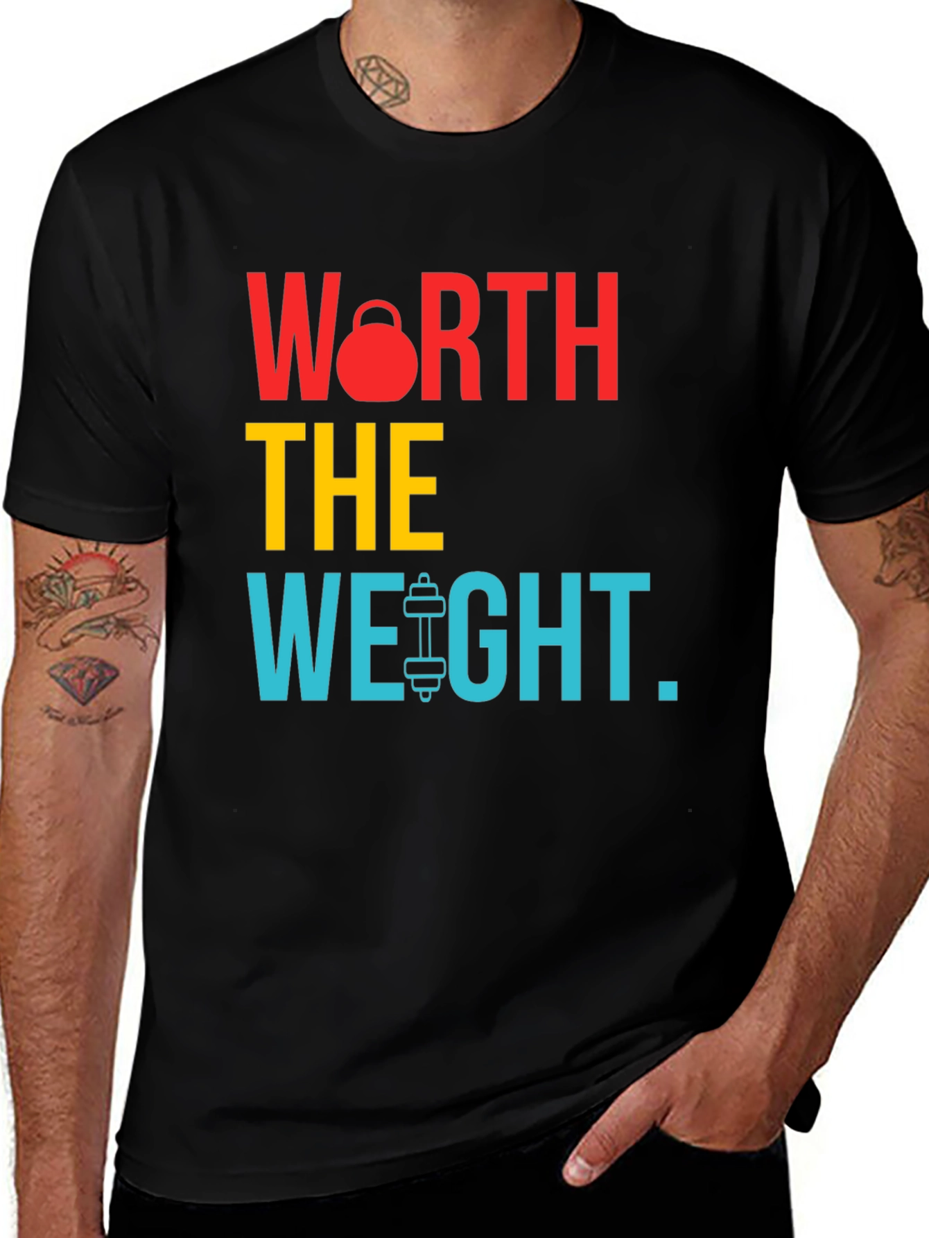 Variant 21 of Worth the Weight Black Graphic T-Shirt