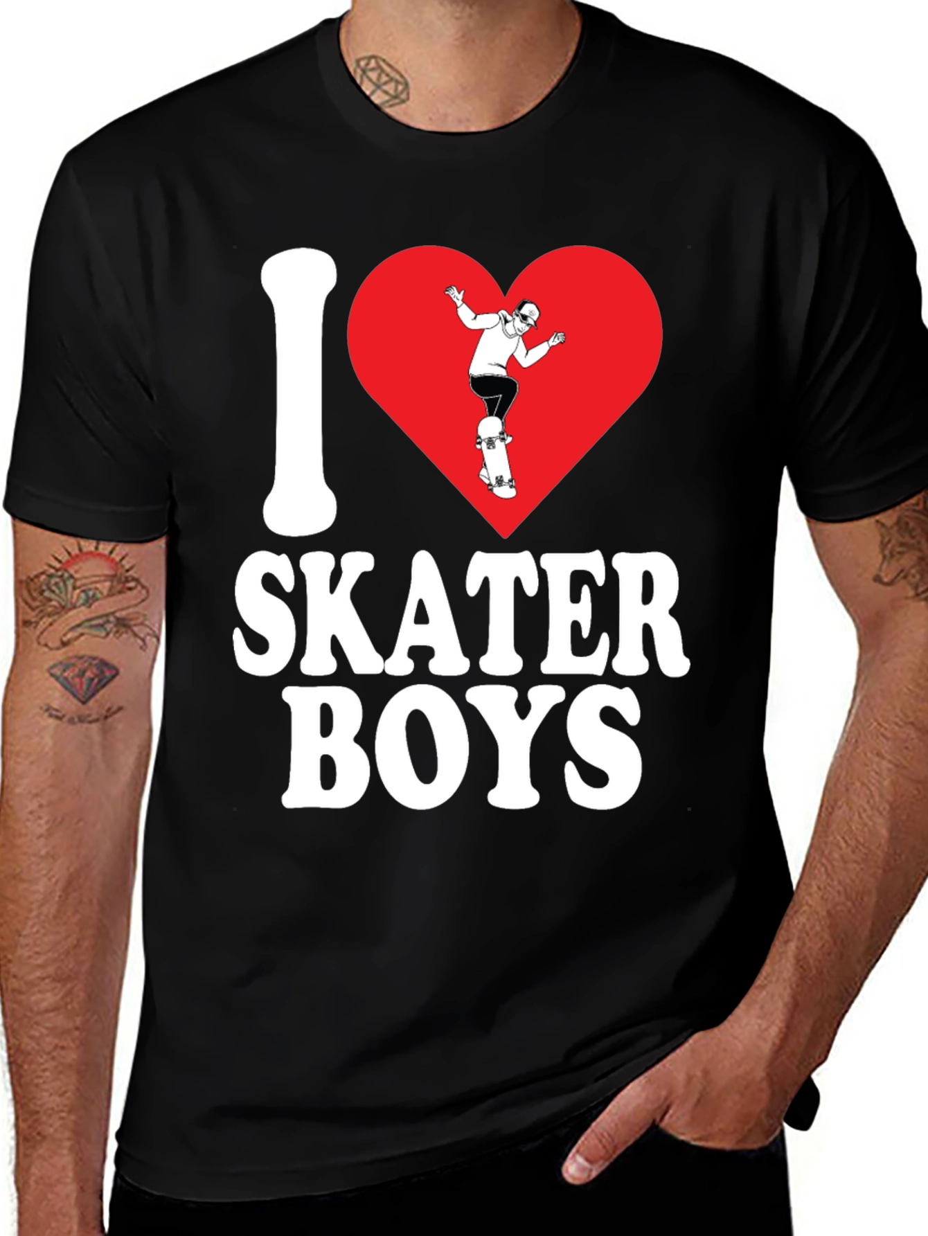 Variant 8 of I Love Skater Boys T-Shirt - Trendy Graphic Tee