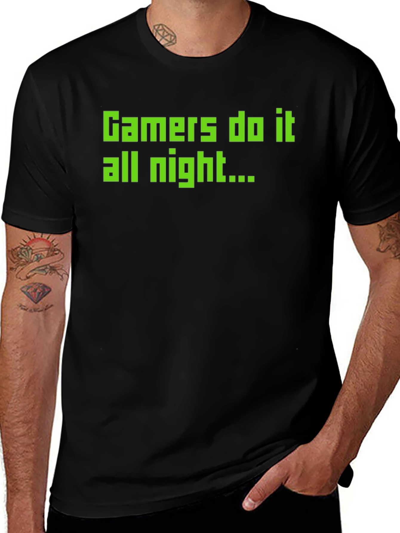 Variant 16 of Gamers Do It All Night - Black T-Shirt