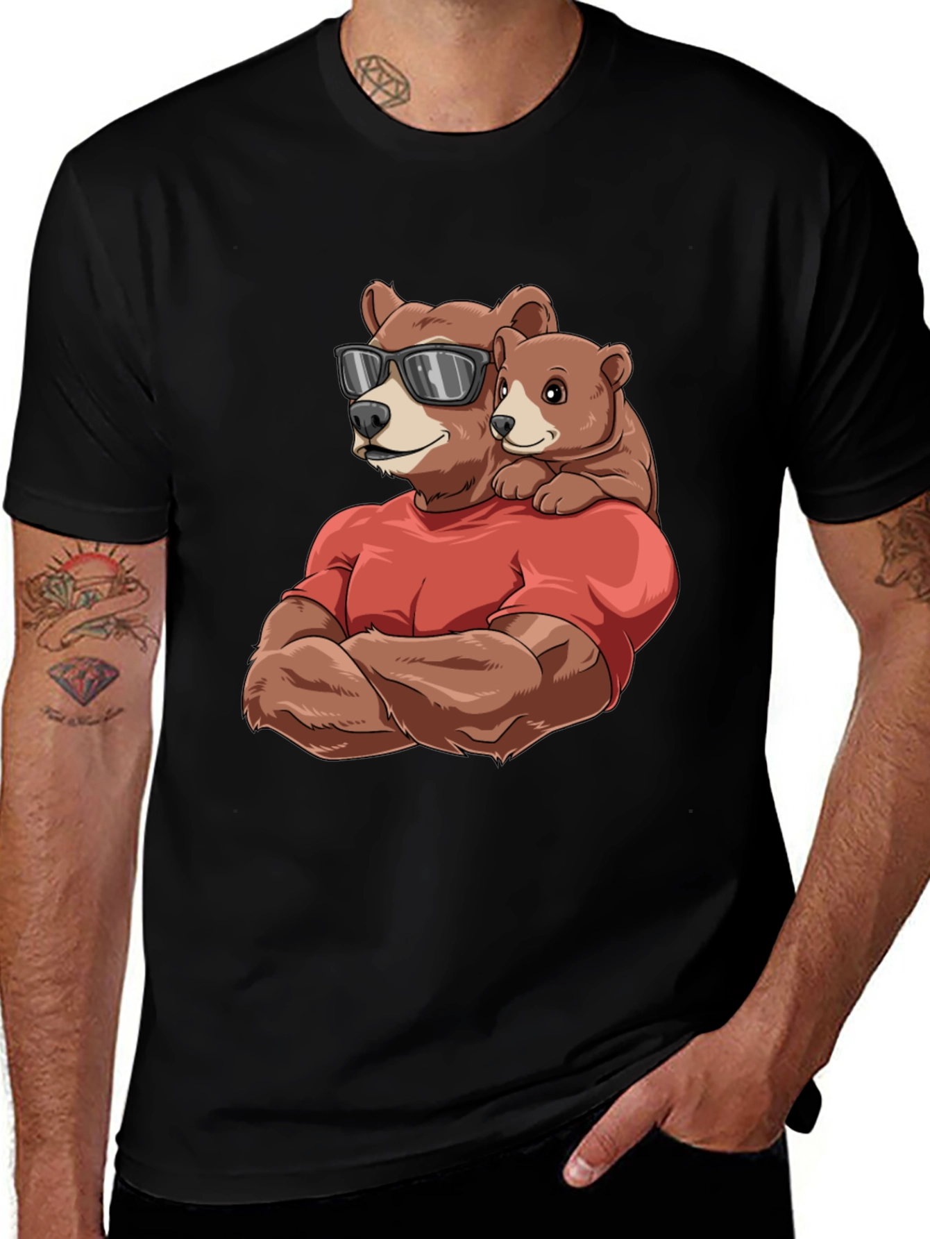 Variant 5 of Bear Dad & Cub T-Shirt - Cool Father's Day Gift