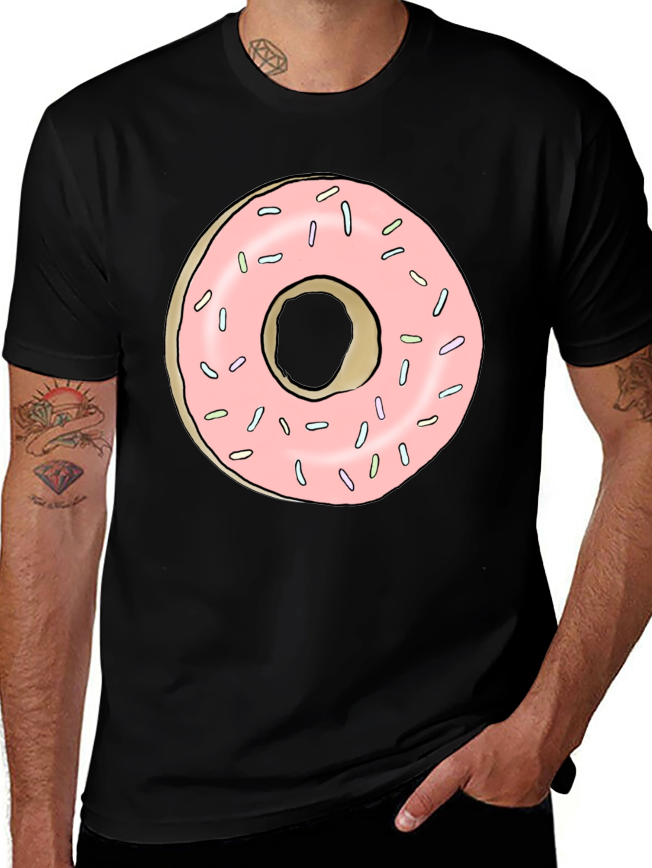 Variant 18 of Donut Graphic Black T-Shirt