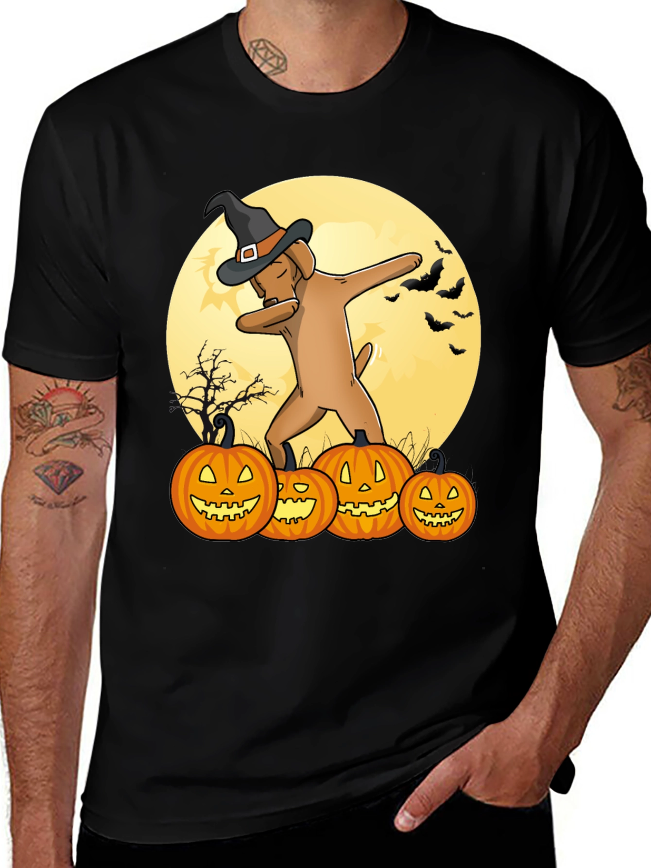Halloween Dog Dabbing T-Shirt - Funny Pumpkin Tee