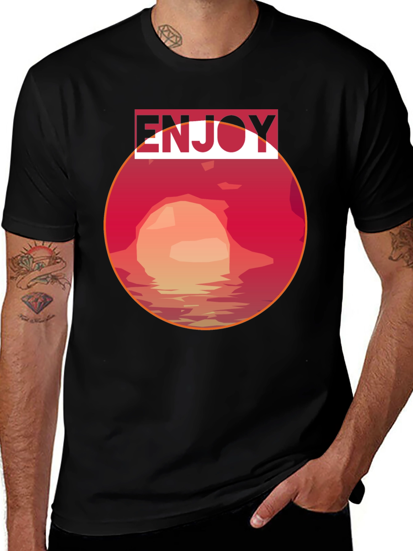 Variant 14 of Enjoy Sunset Graphic Tee - Stylish Comfort