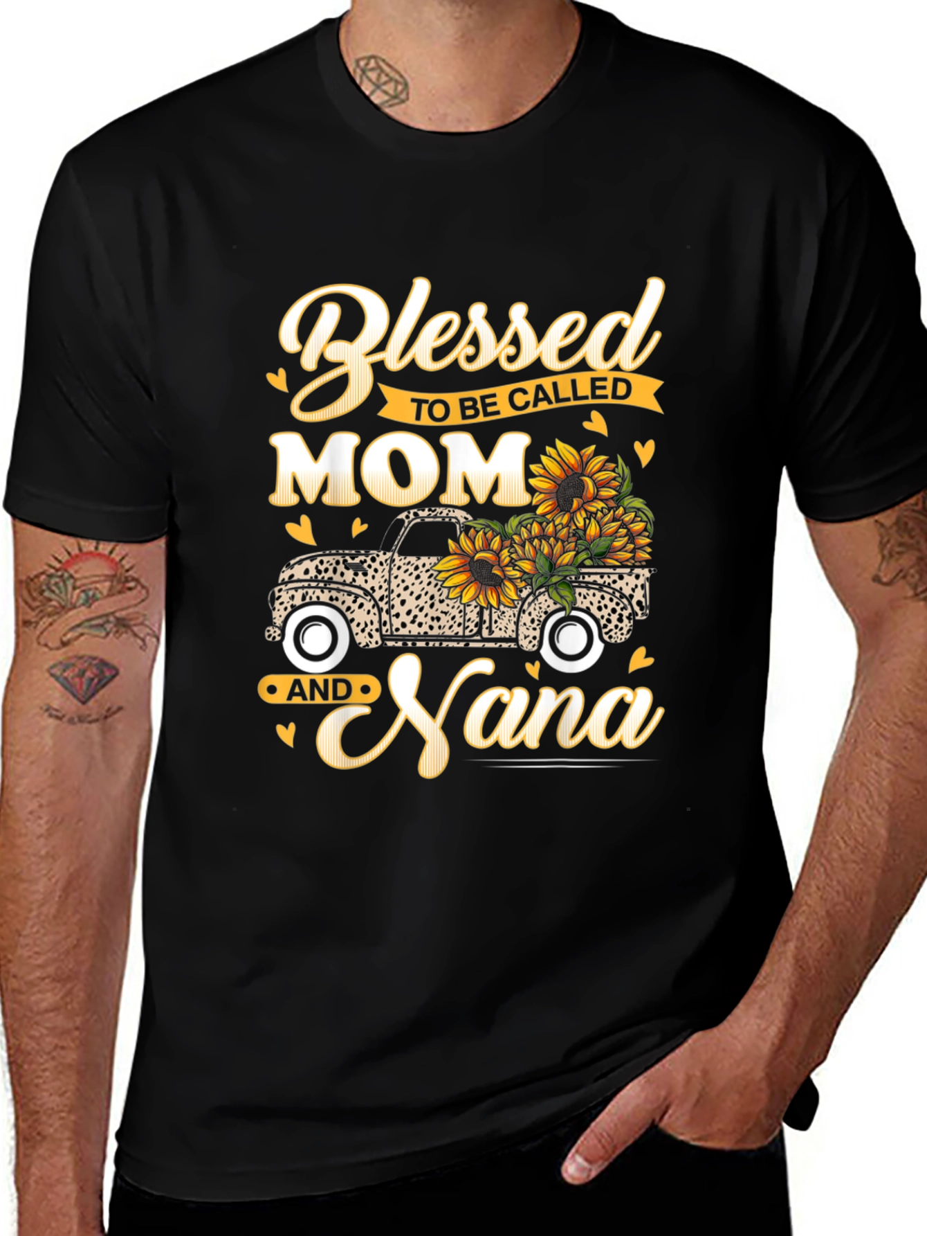 Blessed Mom & Nana Sunflower Truck Graphic Tee