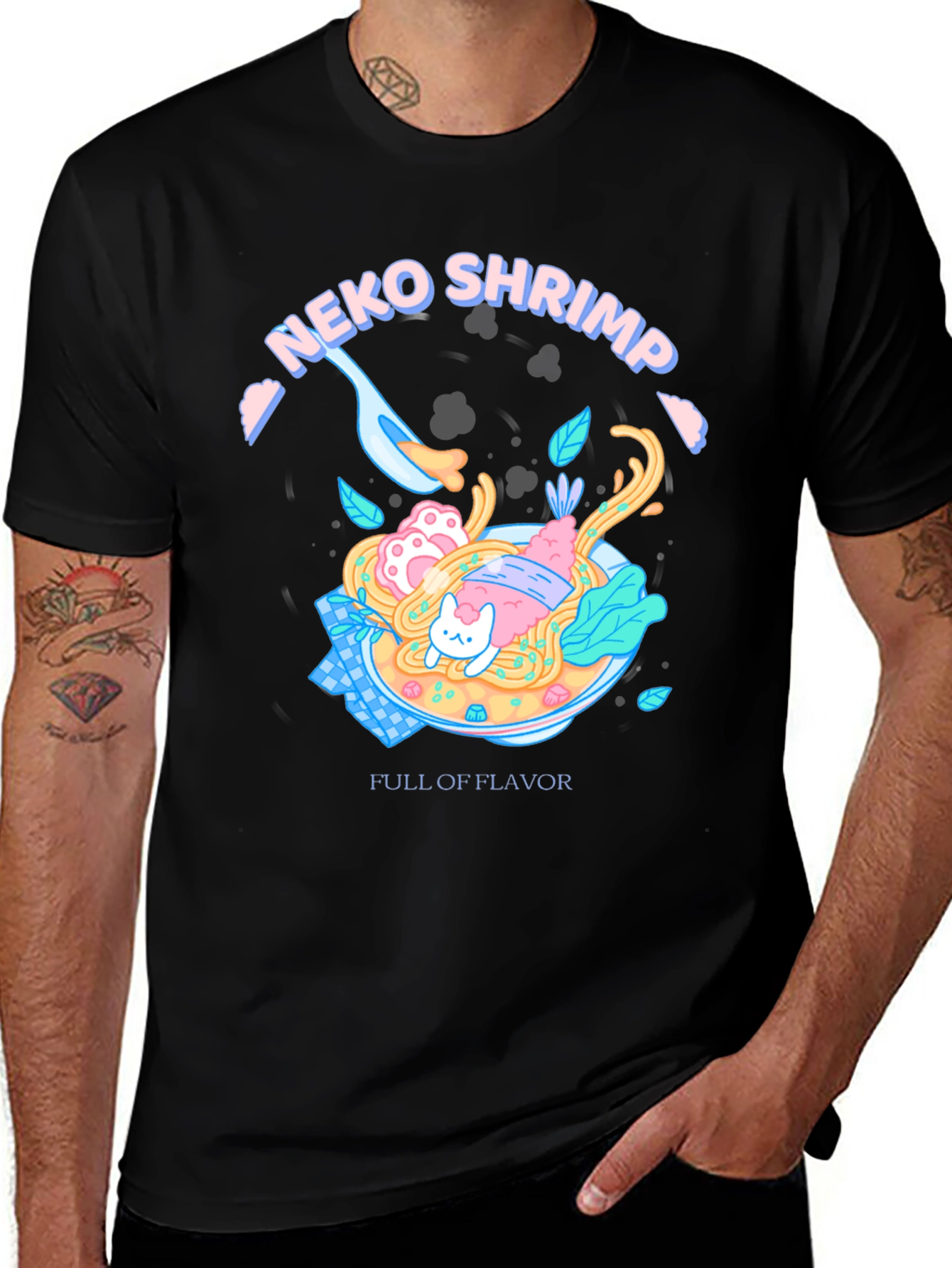 Neko Shrimp Ramen T-Shirt - Full of Flavor!