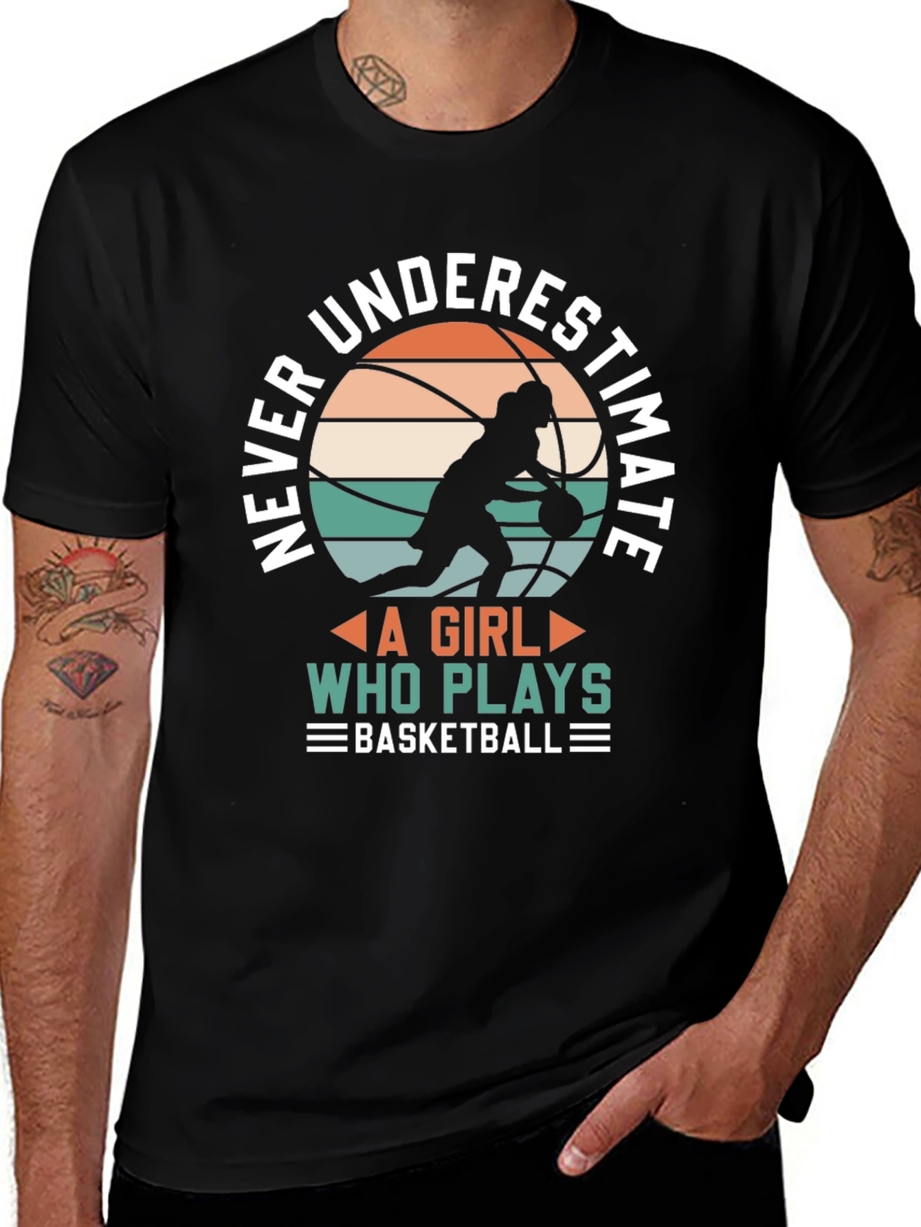 Variant 16 of Never Underestimate Basketball Girl T-Shirt