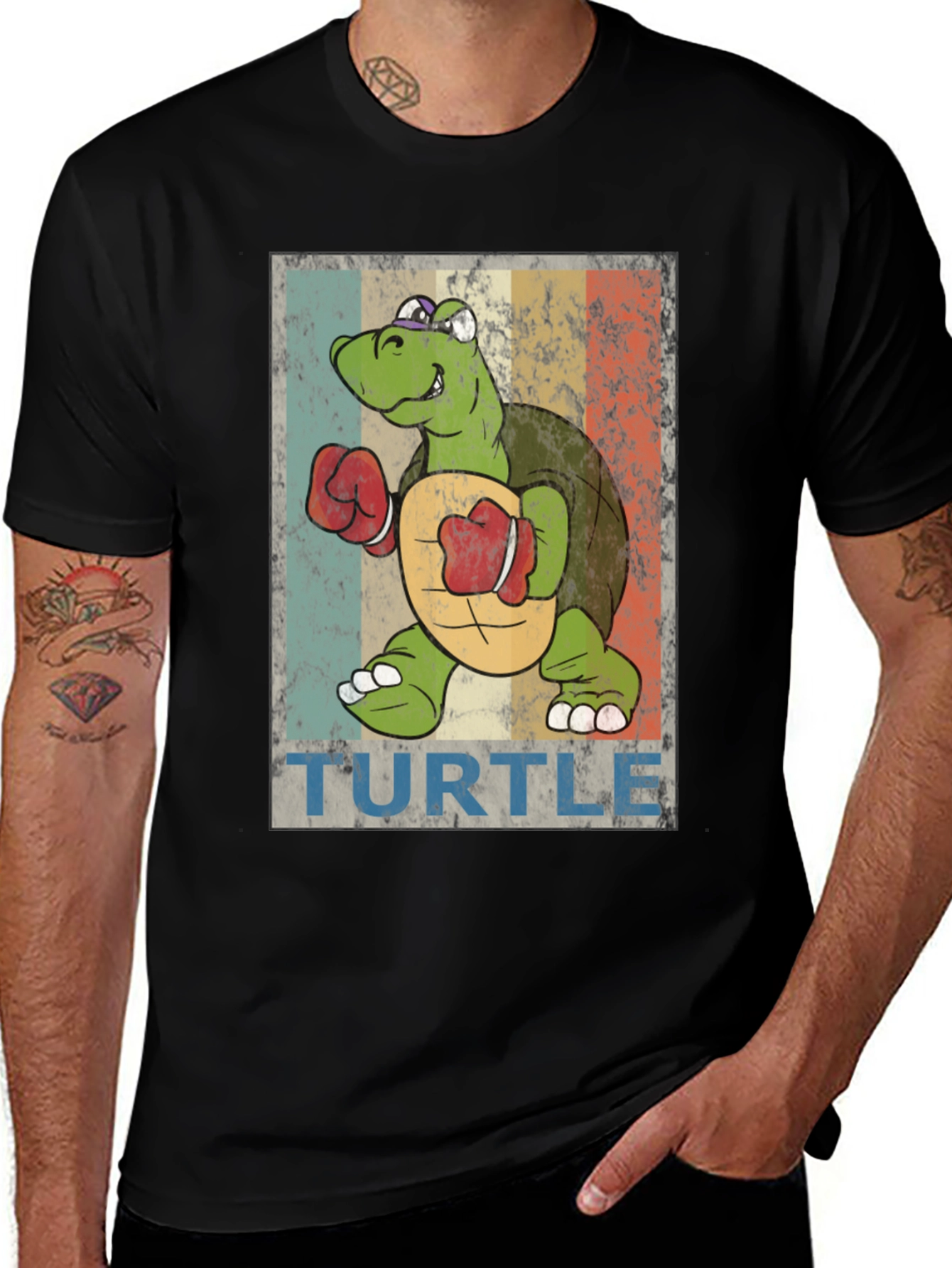 Variant 3 of Retro Turtle Boxing T-Shirt