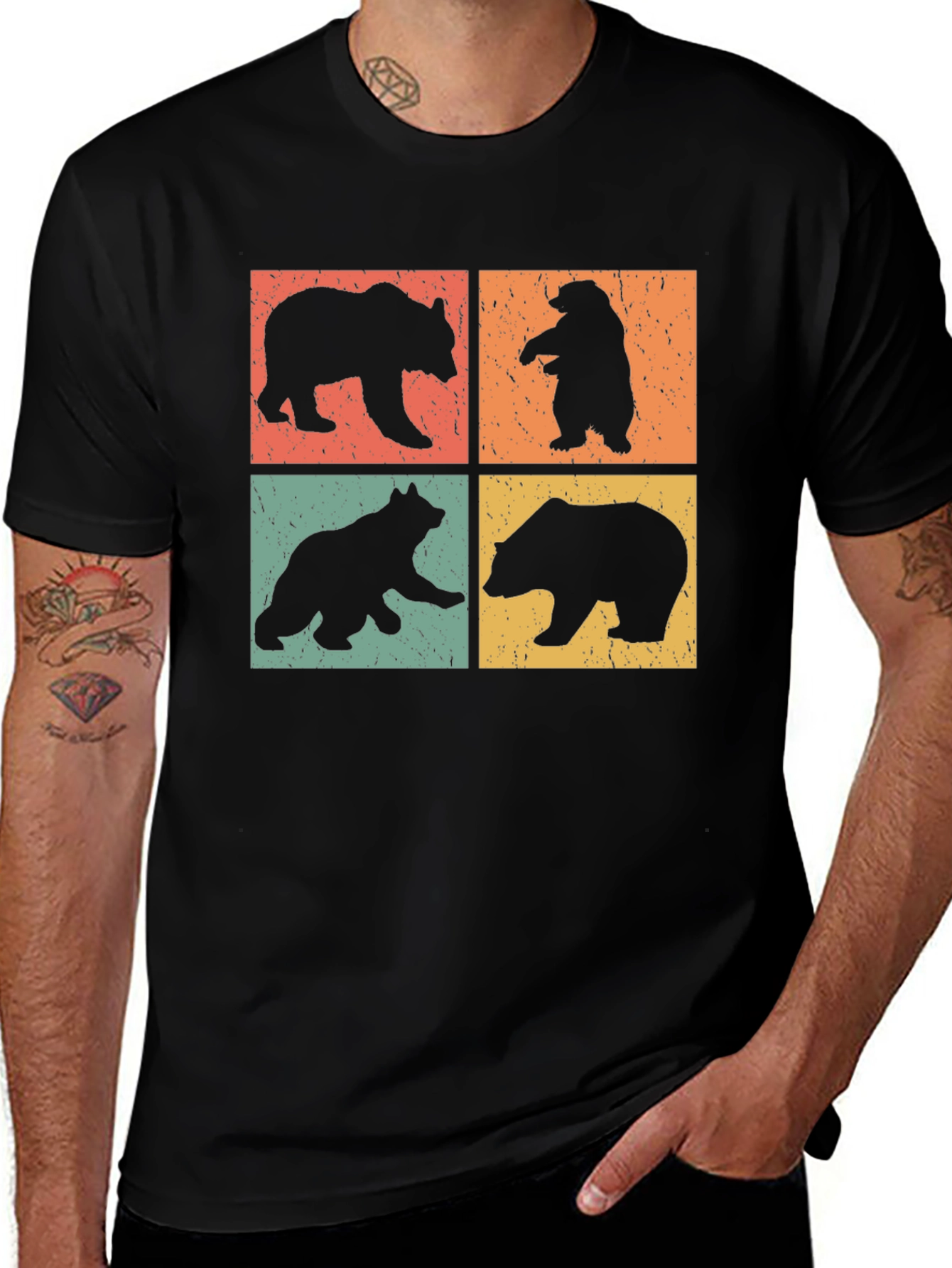 Variant 3 of Retro Bear Silhouette T-Shirt - Nature Lover Tee