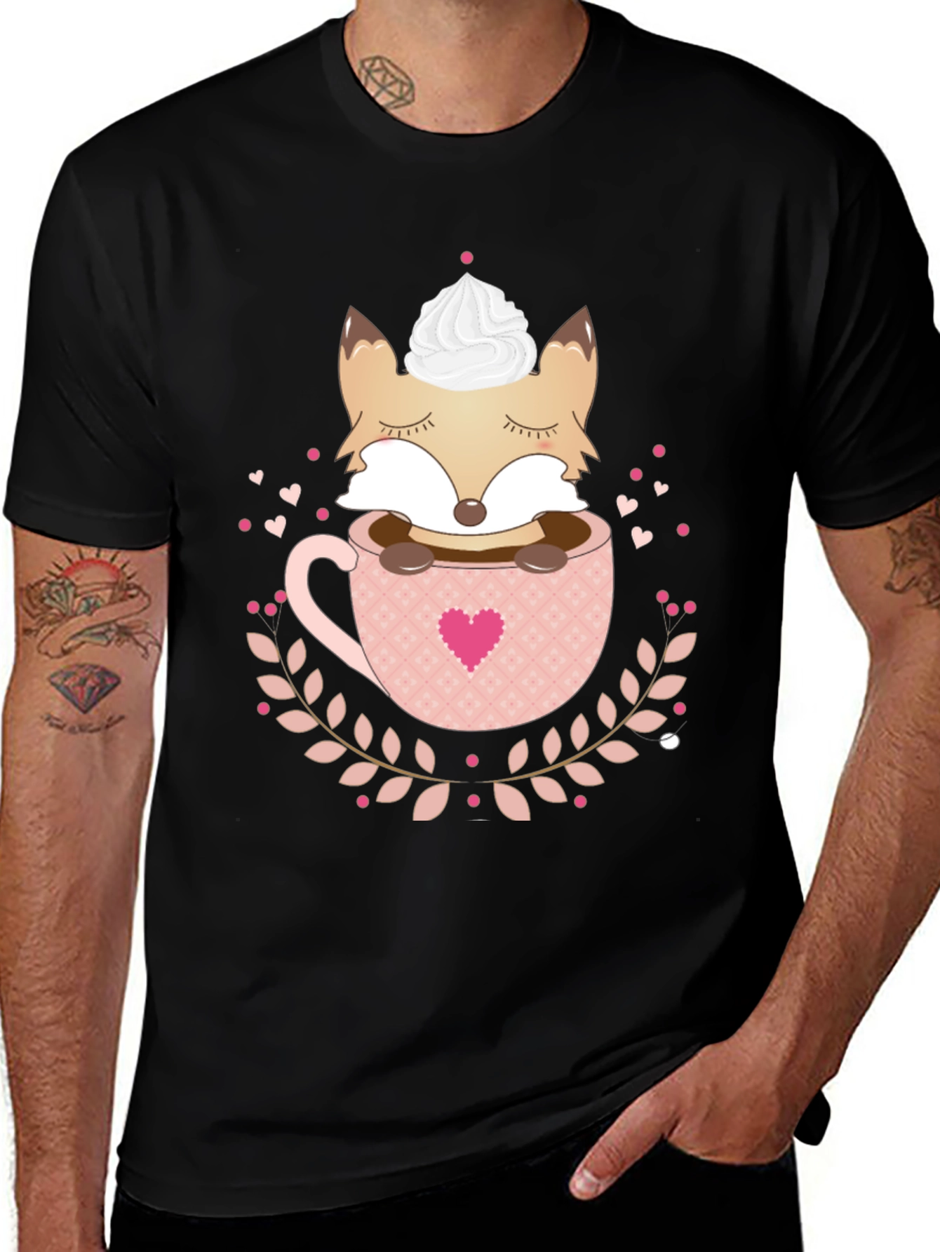Variant 23 of Fox Coffee Cup T-Shirt - Cute Graphic Tee
