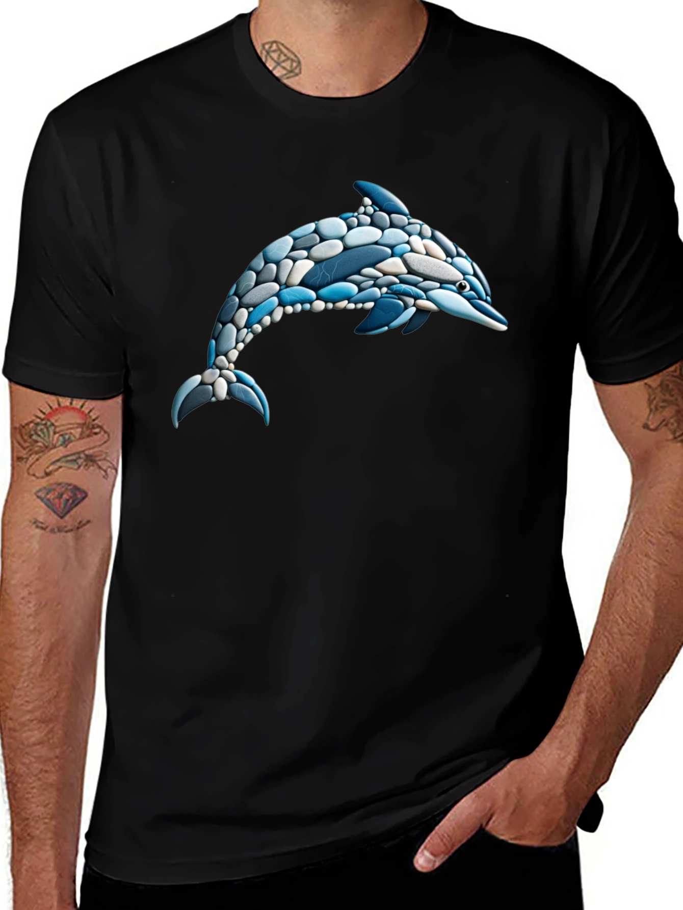 Variant 30 of Dolphin Graphic Black T-Shirt