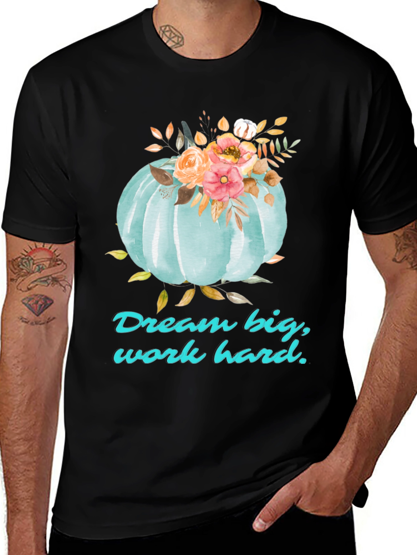 Variant 24 of Dream Big Pumpkin Floral Graphic Tee
