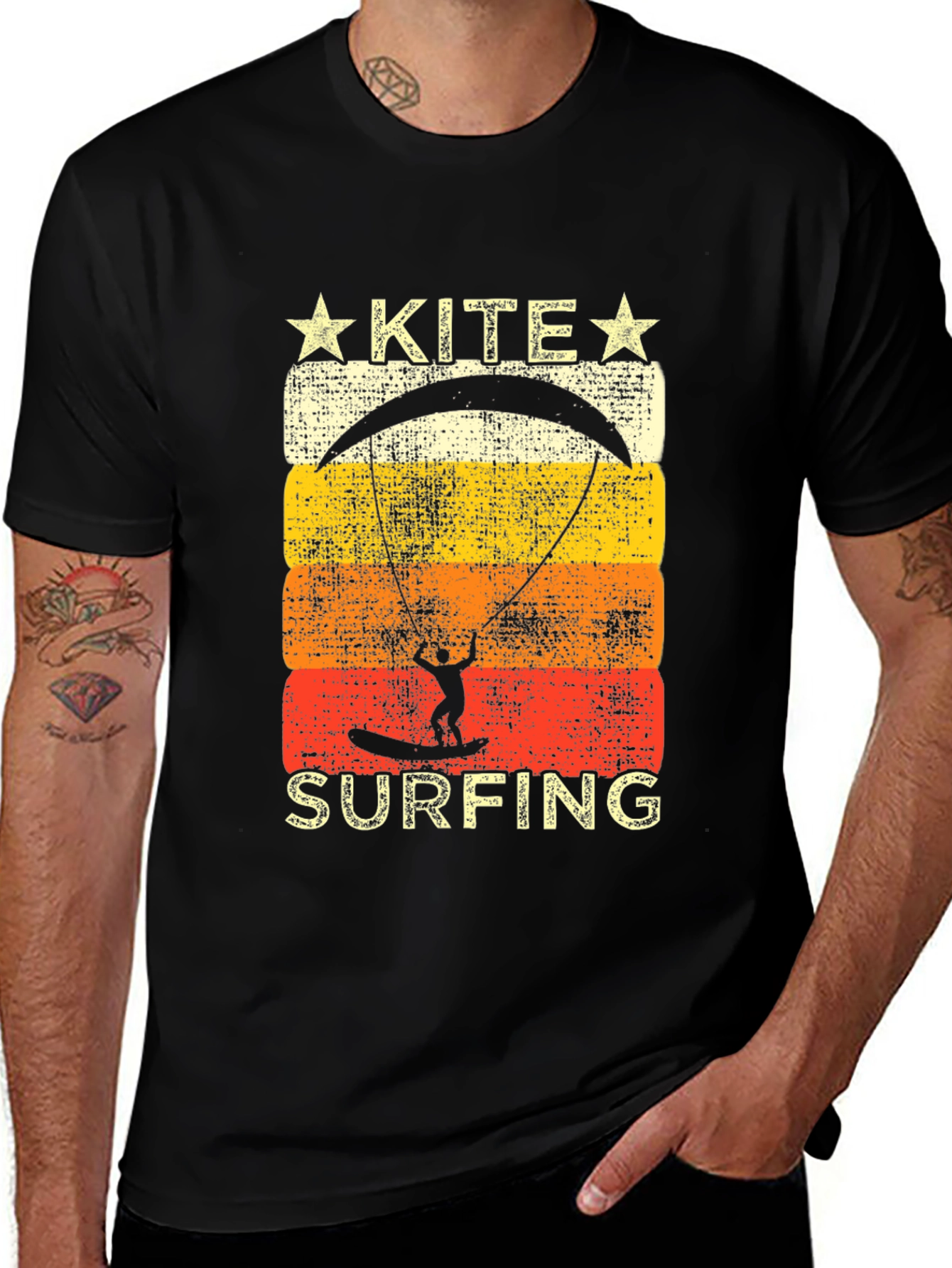 Variant 21 of Kite Surfing Graphic Tee - Retro Summer Vibes