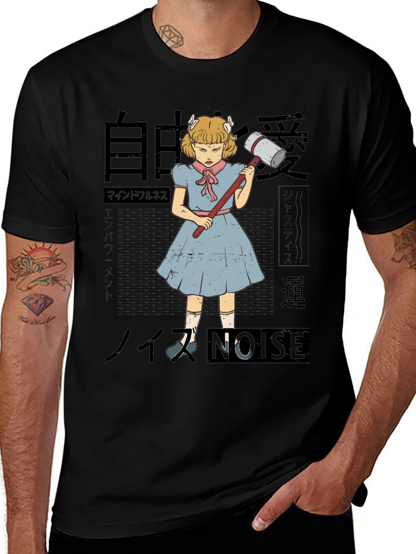 Variant 24 of Anime Girl with Hammer Graphic Tee