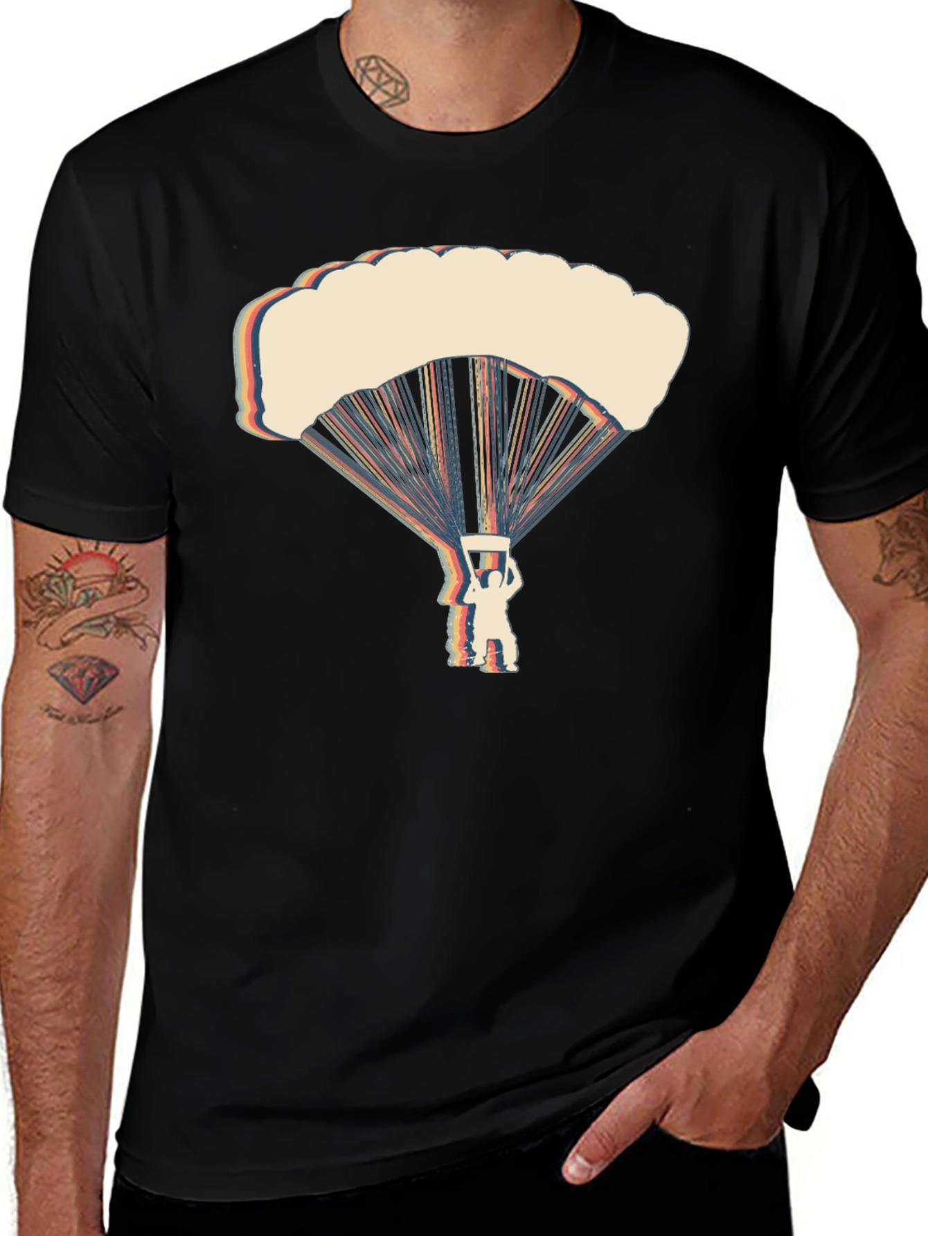 Variant 23 of Retro Parachute Graphic T-Shirt - Skydiving Tee