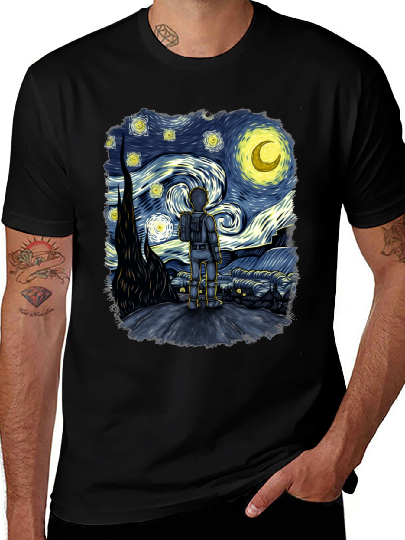 Variant 21 of Starry Spaceman T-Shirt: Unique Art Tee