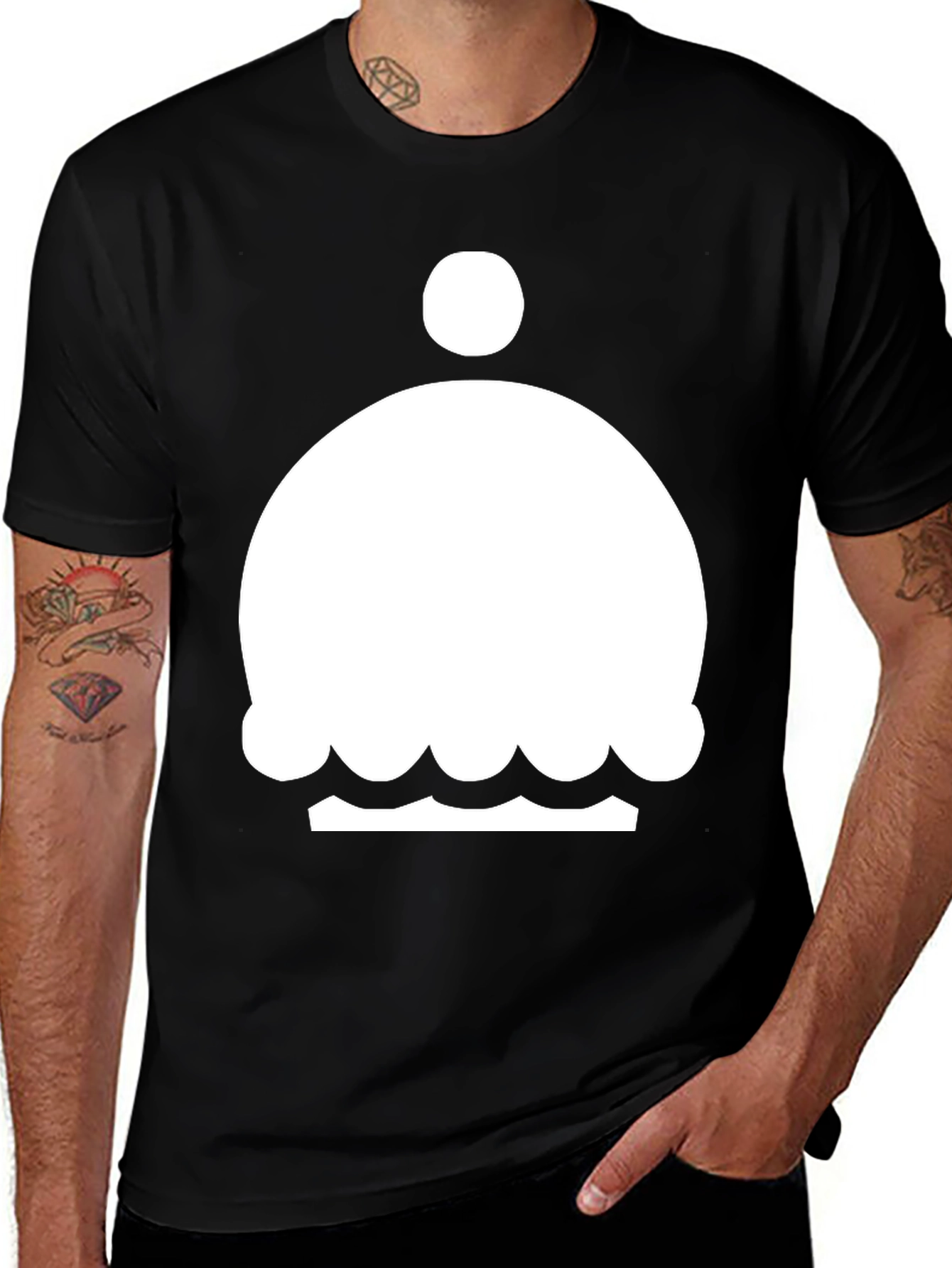 Variant 23 of Novelty Ice Cream Sundae Graphic Tee - Black