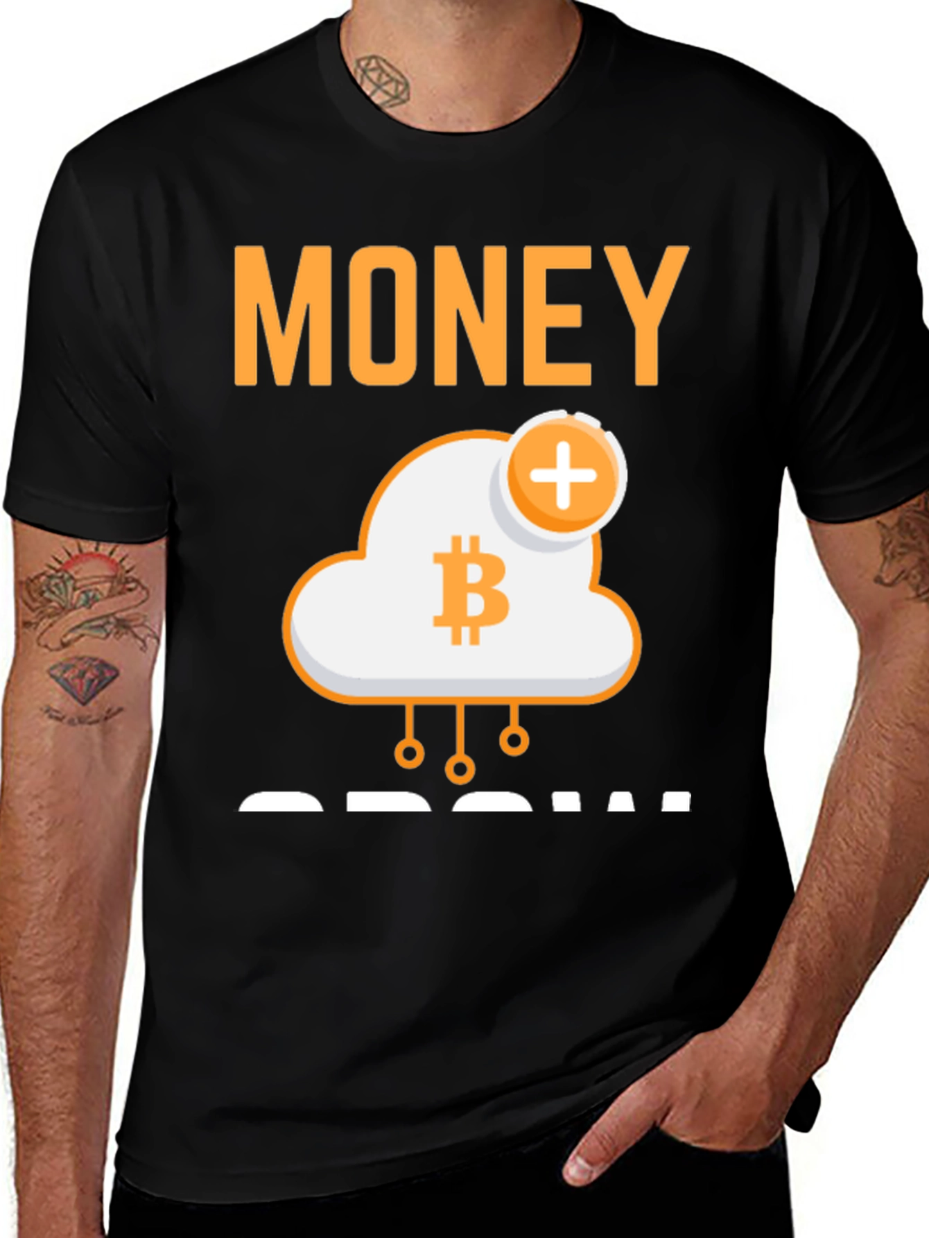 Variant 4 of Bitcoin Cloud Money Grow T-Shirt