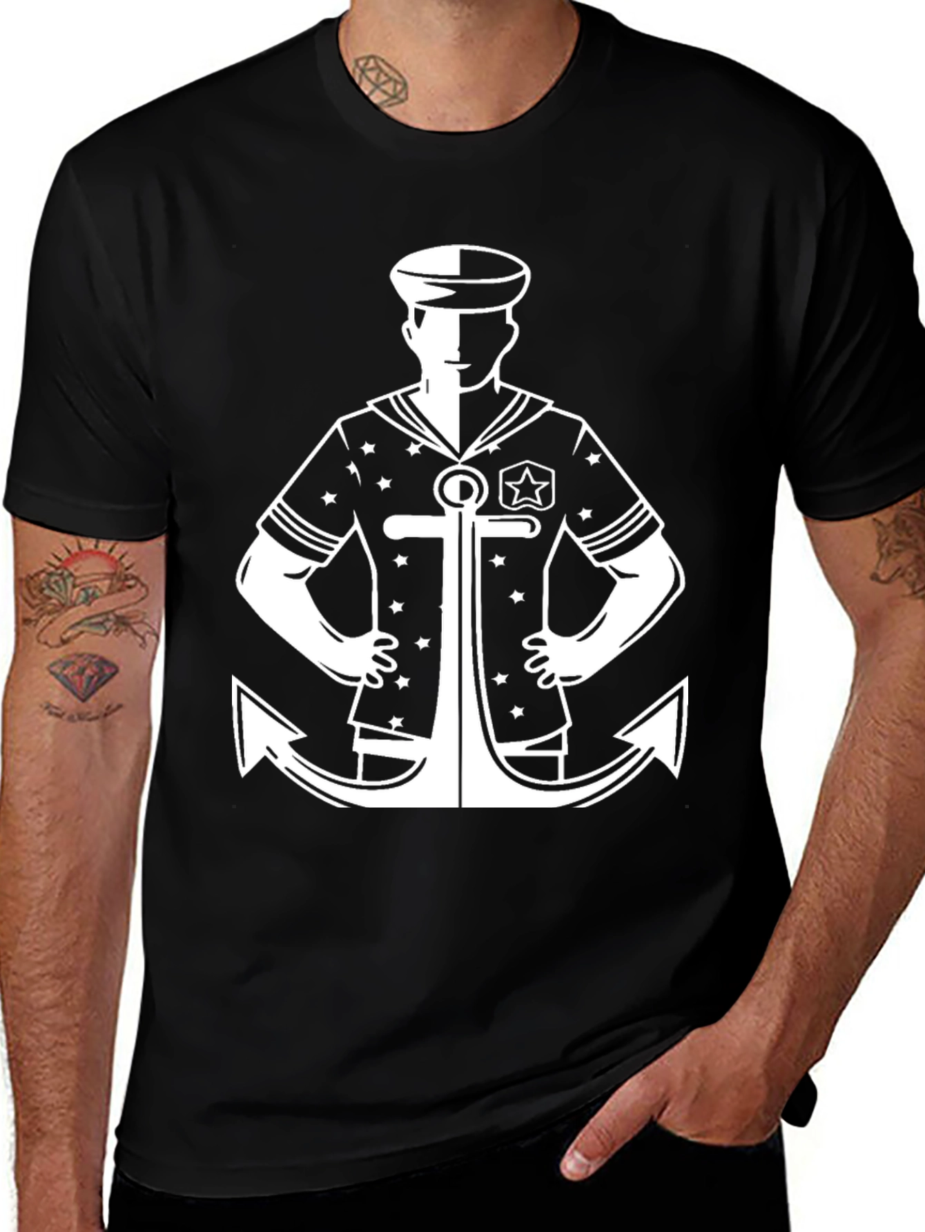 Variant 26 of Nautical Sailor & Anchor Graphic T-Shirt