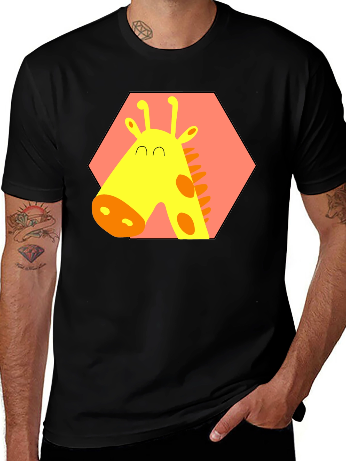 Variant 3 of Giraffe Graphic Tee - Fun Animal Print Shirt