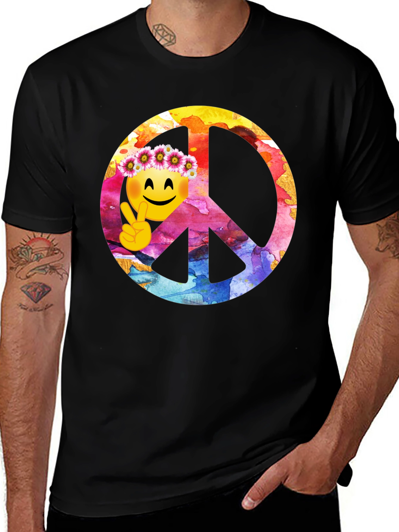 Variant 13 of Peace Emoji Graphic Tee
