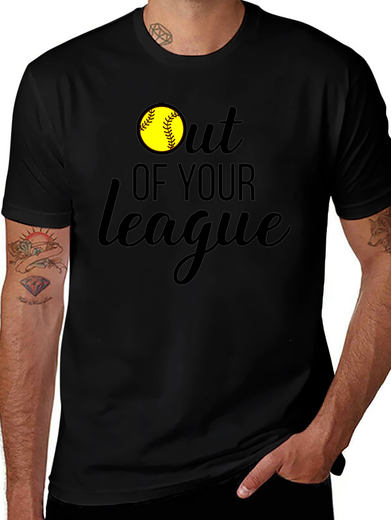 Variant 11 of Out of Your League Softball Graphic Tee