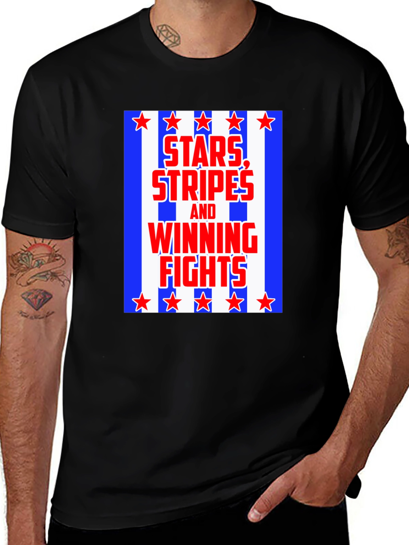 Variant 5 of Stars Stripes Winning Fights Graphic Tee