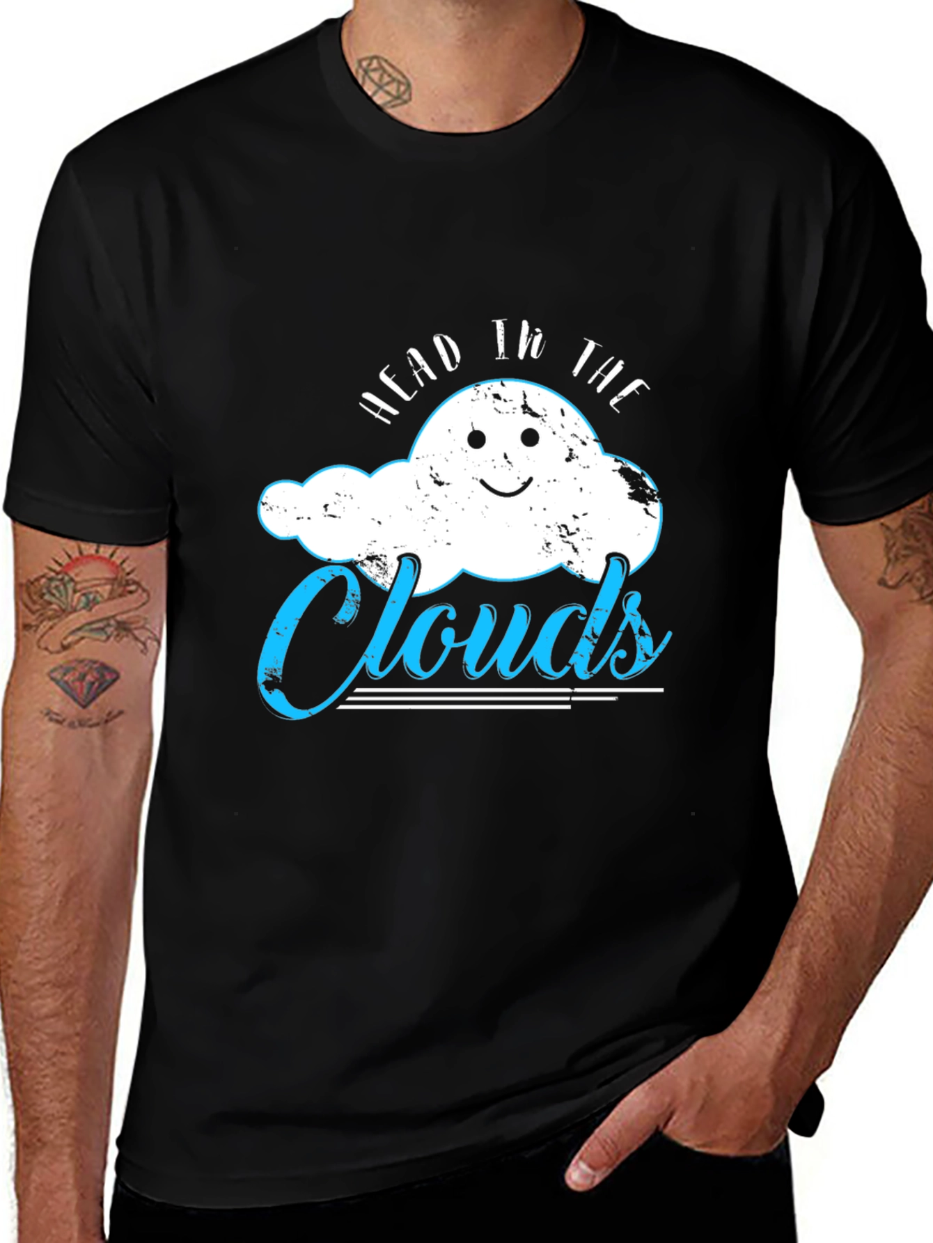 Variant 2 of Head in the Clouds Graphic Tee - Black