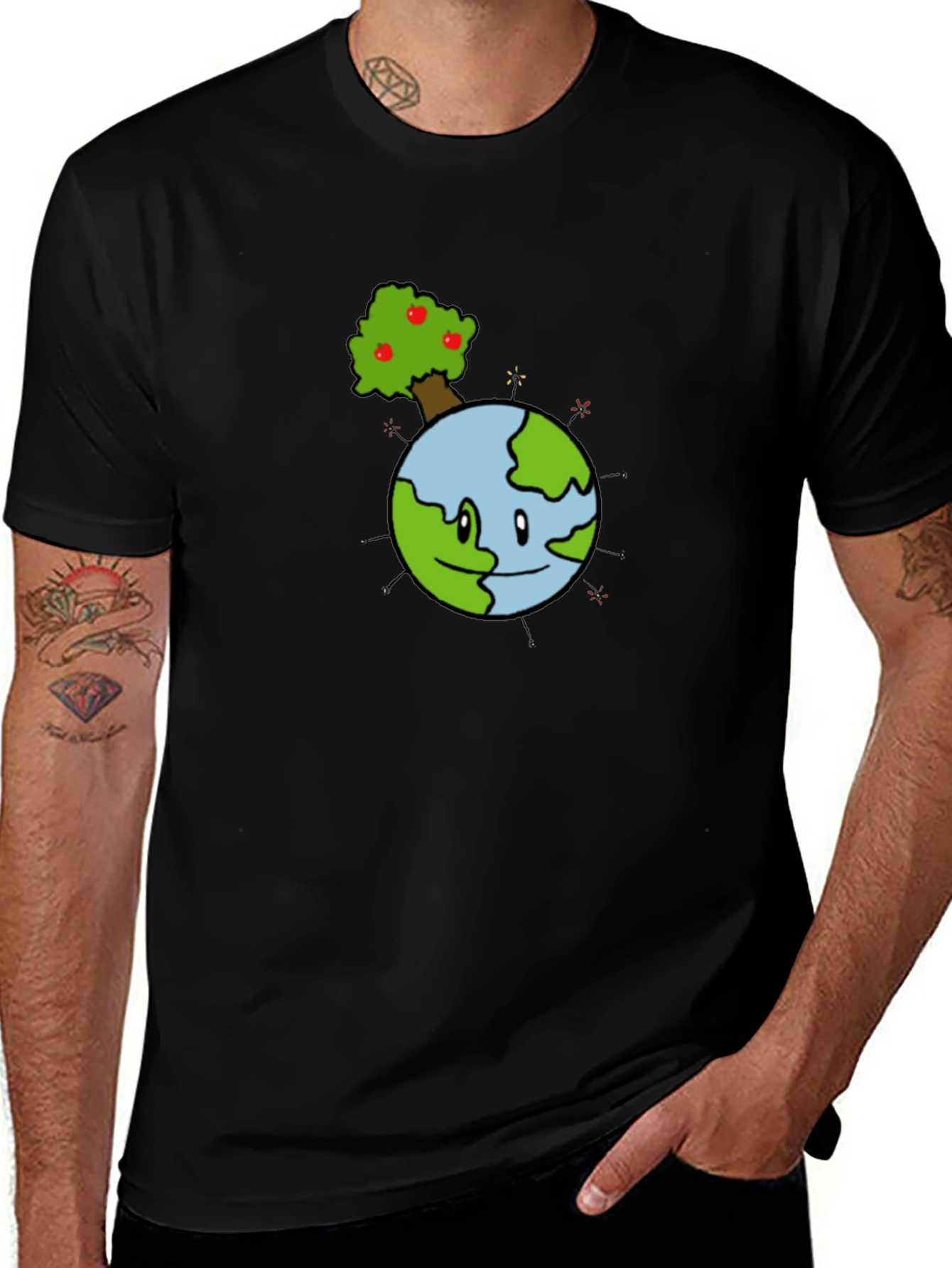 Earth Day T-Shirt - Planet with Tree Graphic