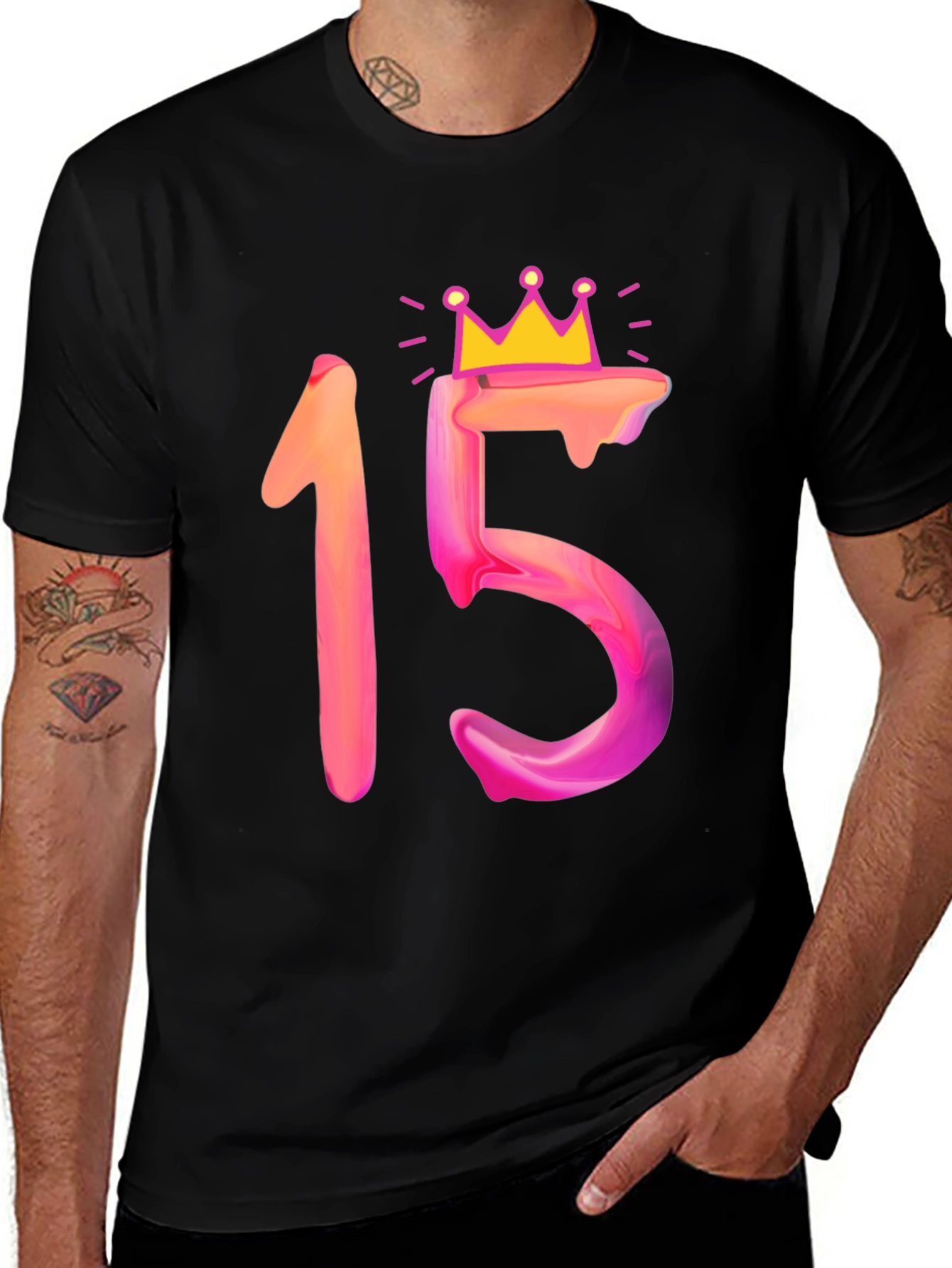 Sweet 15 Birthday Shirt - Crowned Number Design
