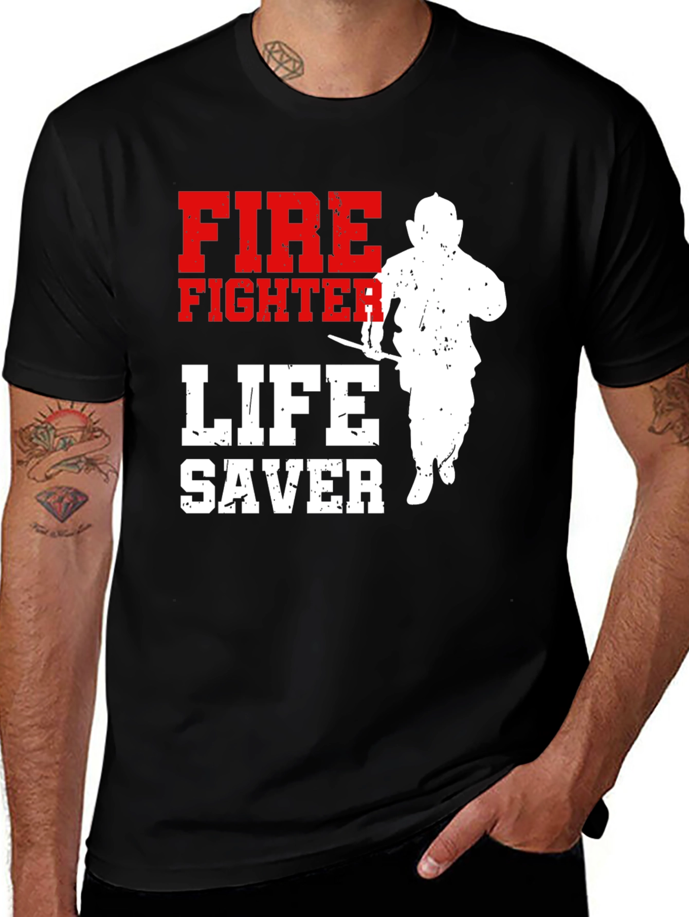 Variant 14 of Firefighter Lifesaver Graphic T-Shirt