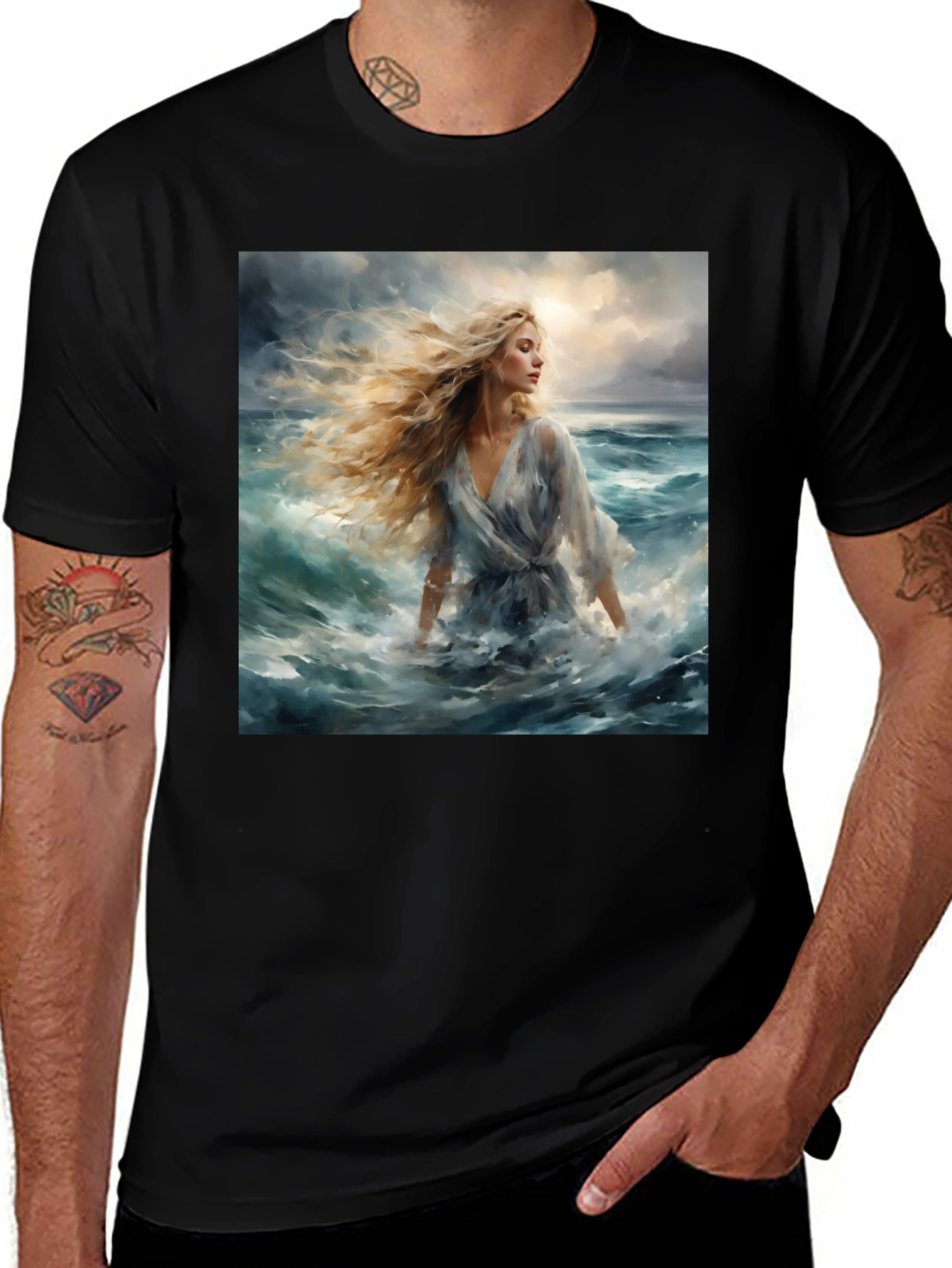 Variant 14 of Ocean Goddess Graphic Tee