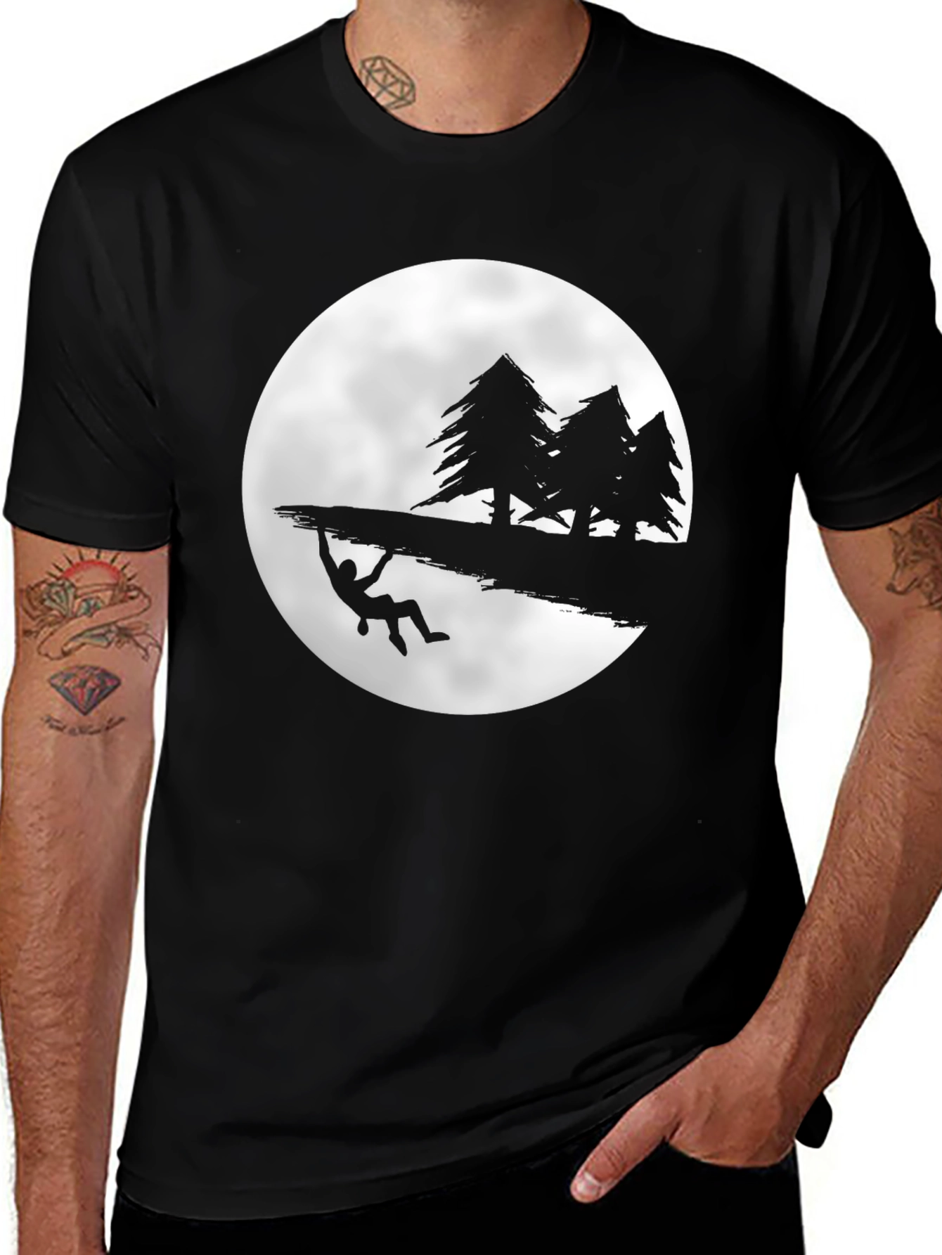 Variant 26 of Climber Moon Black Graphic Tee