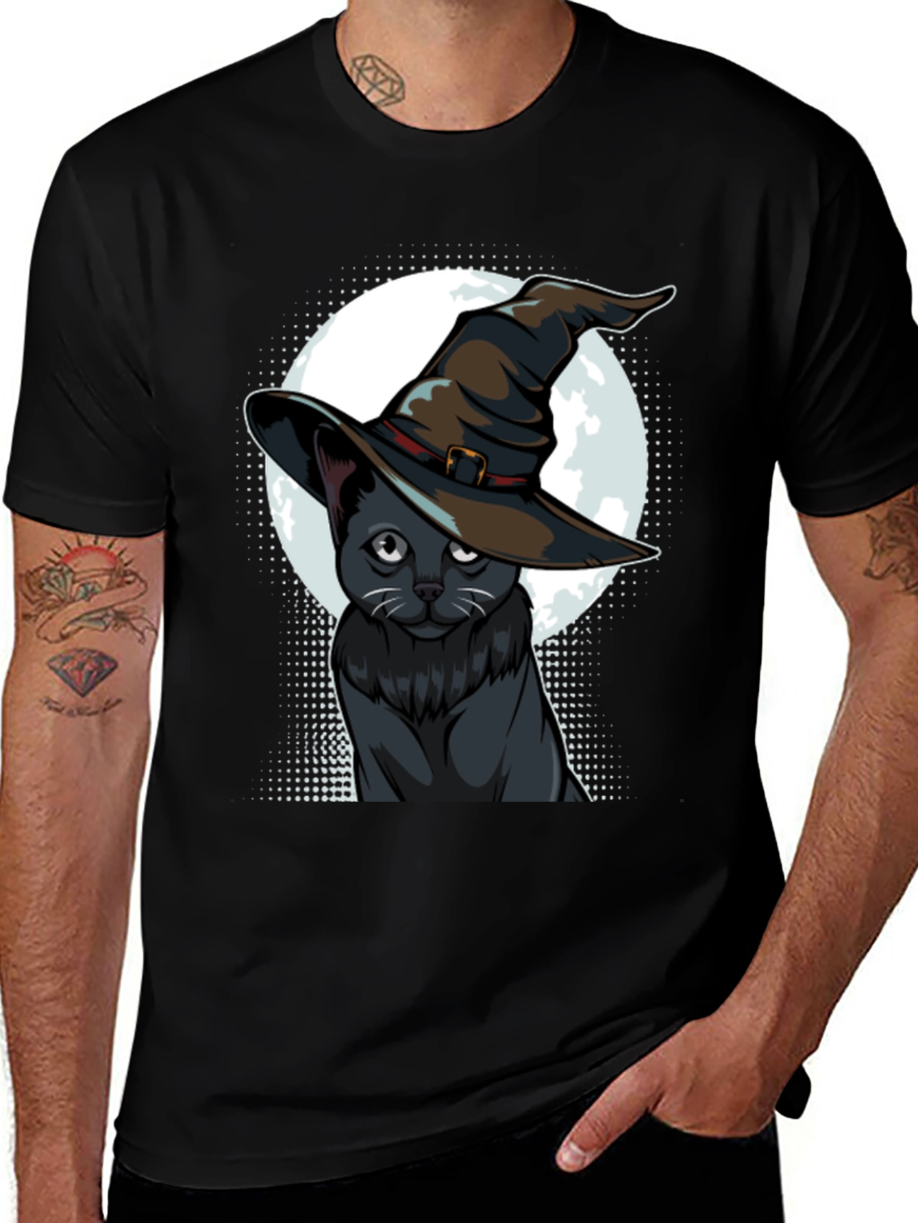 Variant 12 of Witch Cat T-Shirt - Halloween Tee