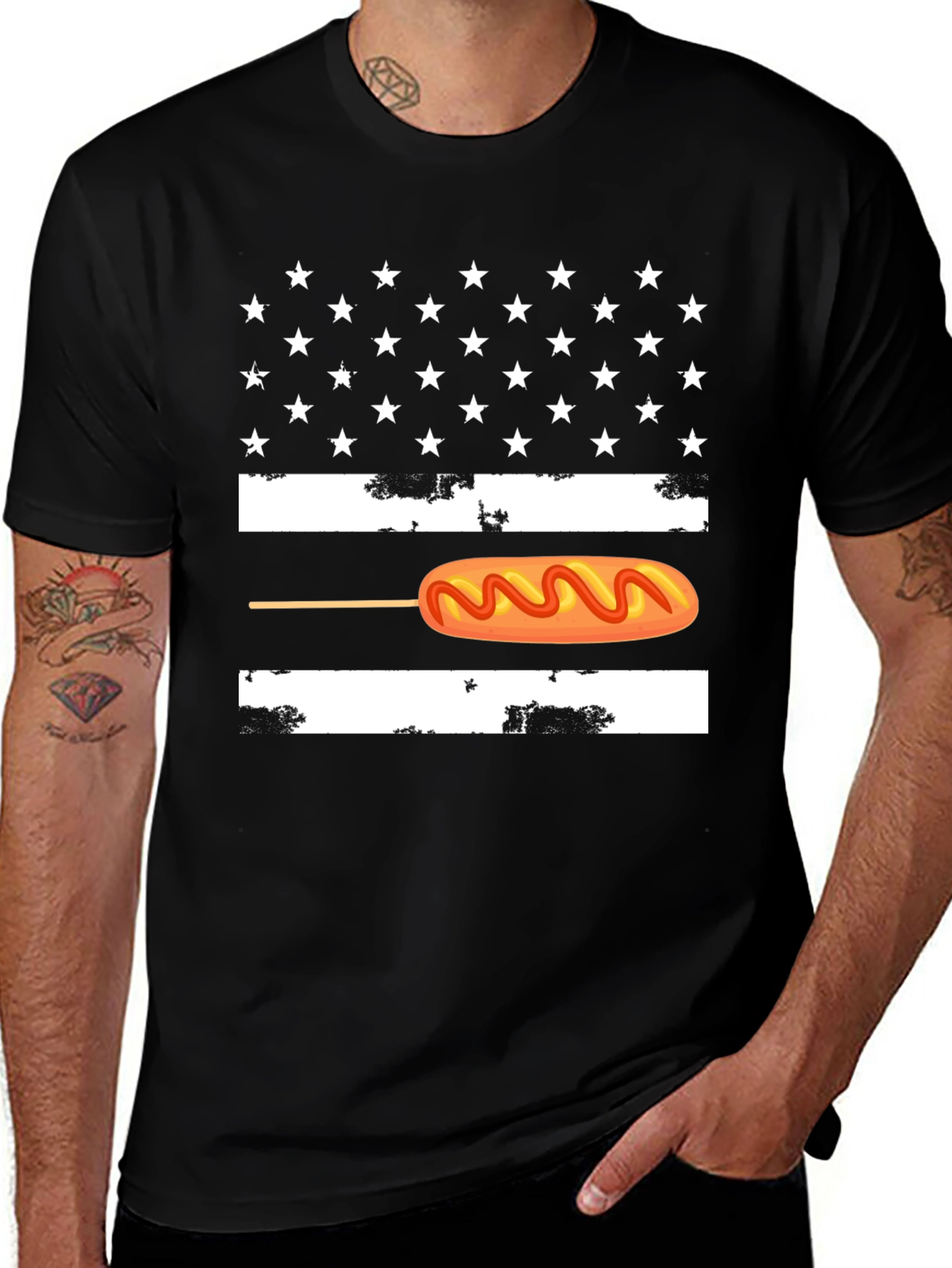 Variant 30 of Corn Dog American Flag Graphic Tee