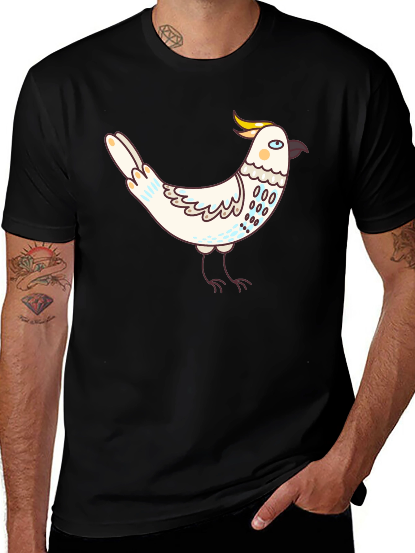 Variant 11 of Cockatoo Graphic Black T-Shirt