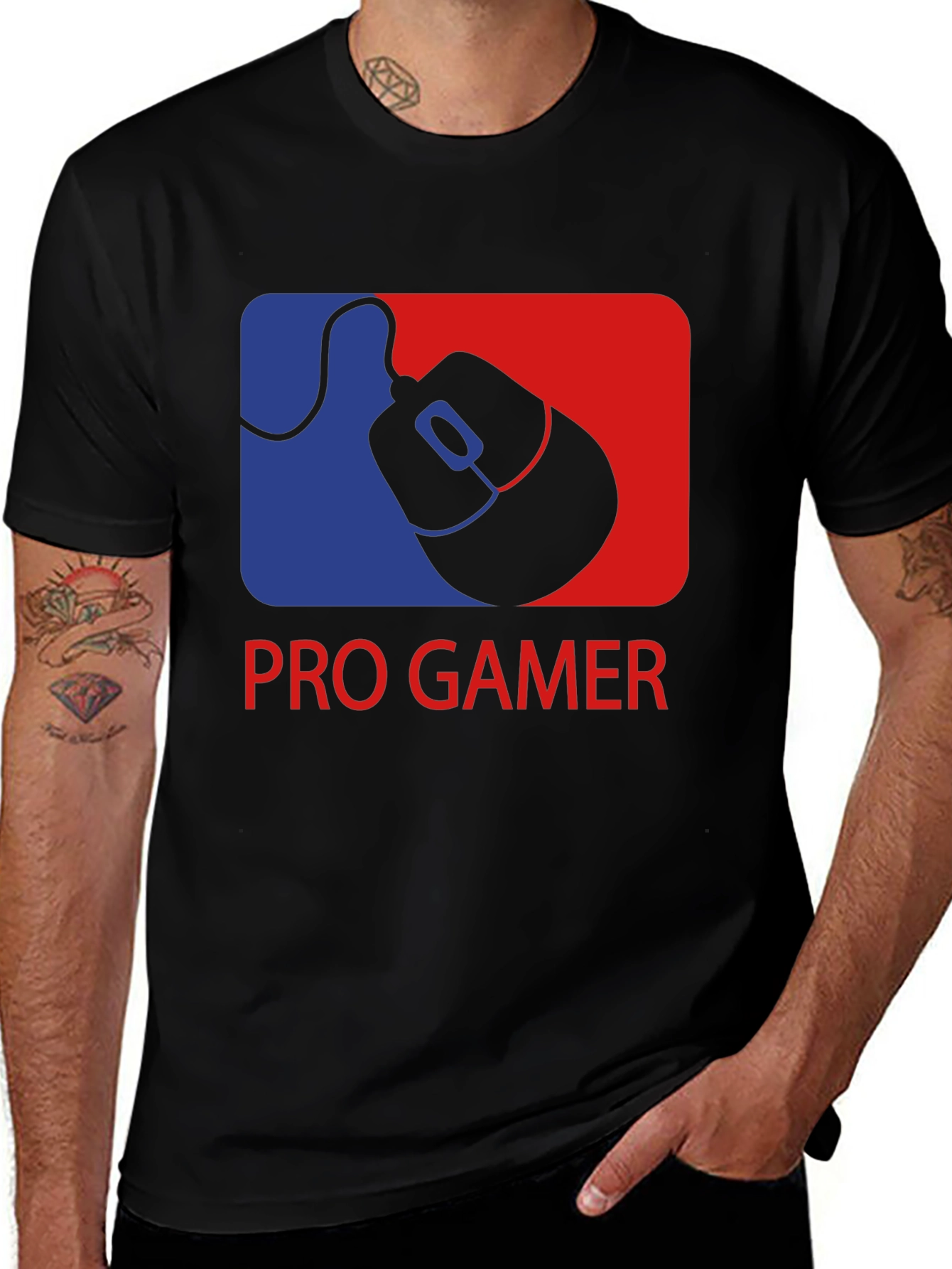 Variant 25 of Pro Gamer T-Shirt - Black with Mouse Graphic