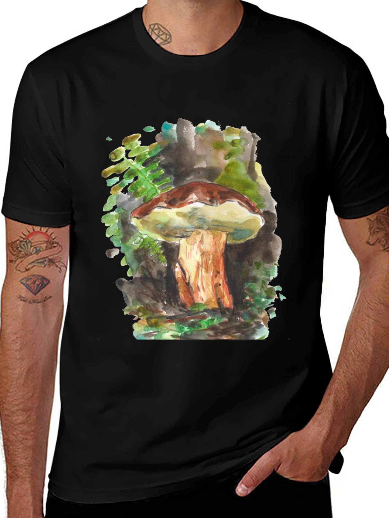Variant 7 of Mushroom Watercolor Graphic Tee - Unisex