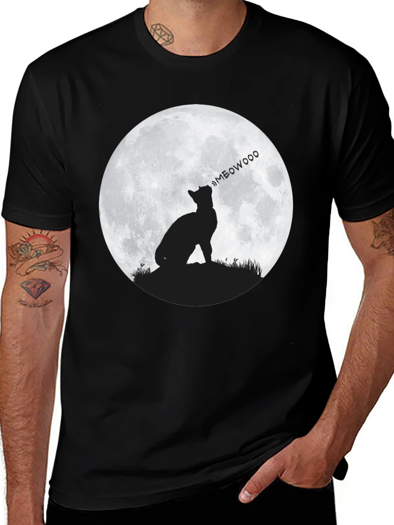 Variant 20 of Meow Cat Moon Graphic T-Shirt